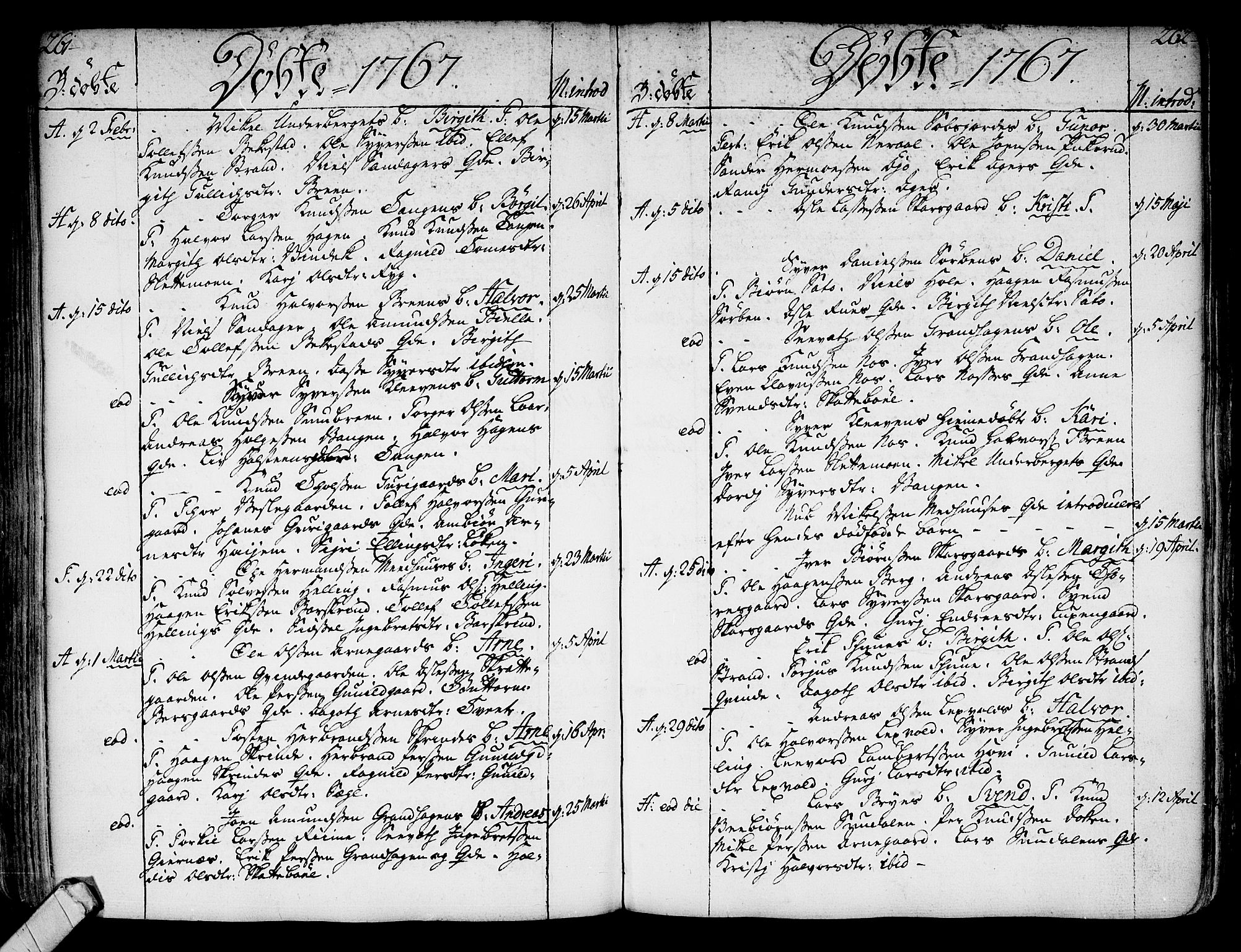 Ål kirkebøker, AV/SAKO-A-249/F/Fa/L0001: Parish register (official) no. I 1, 1744-1769, p. 261-262