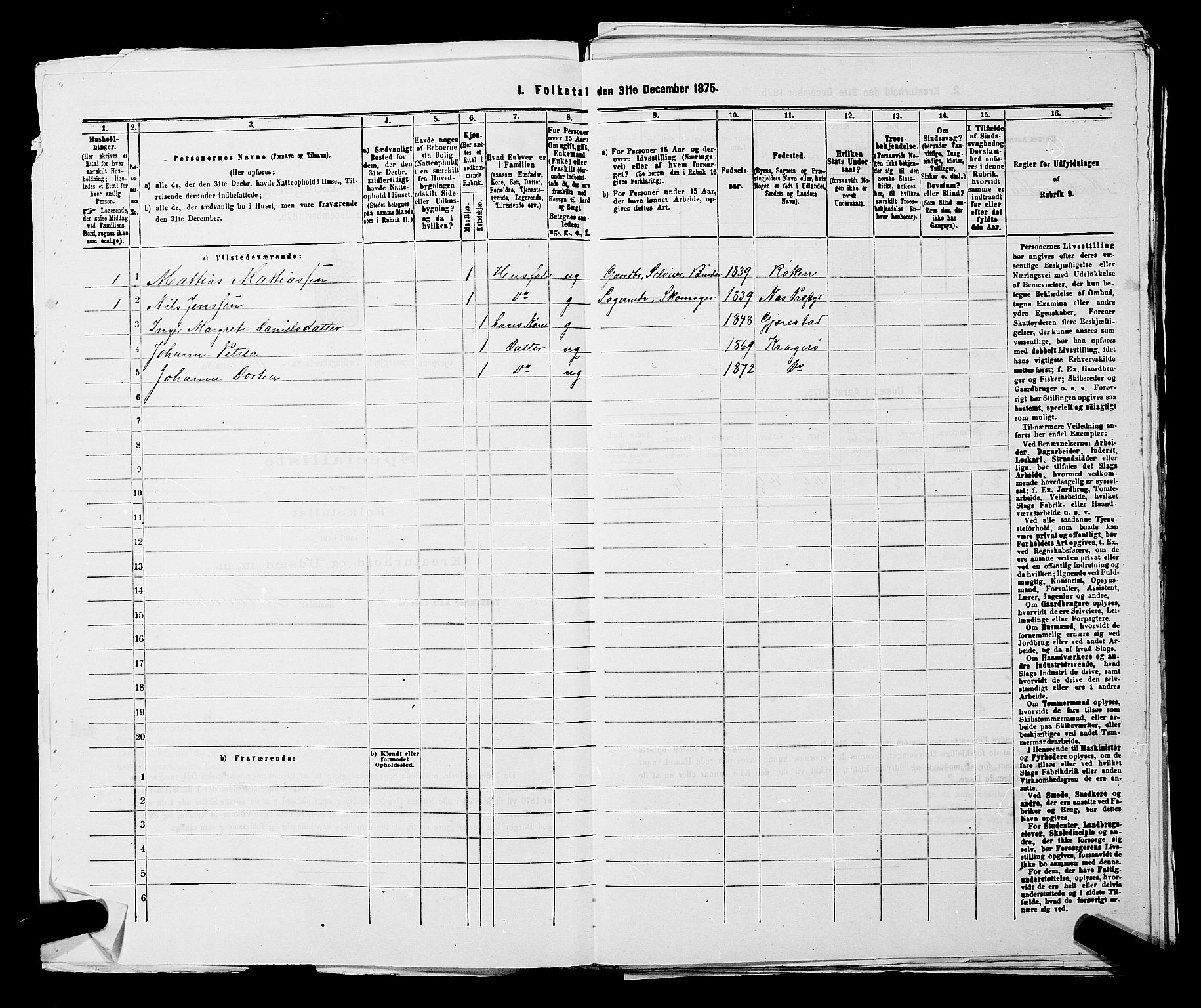 SAKO, 1875 census for 0812P Gjerpen, 1875, p. 1634