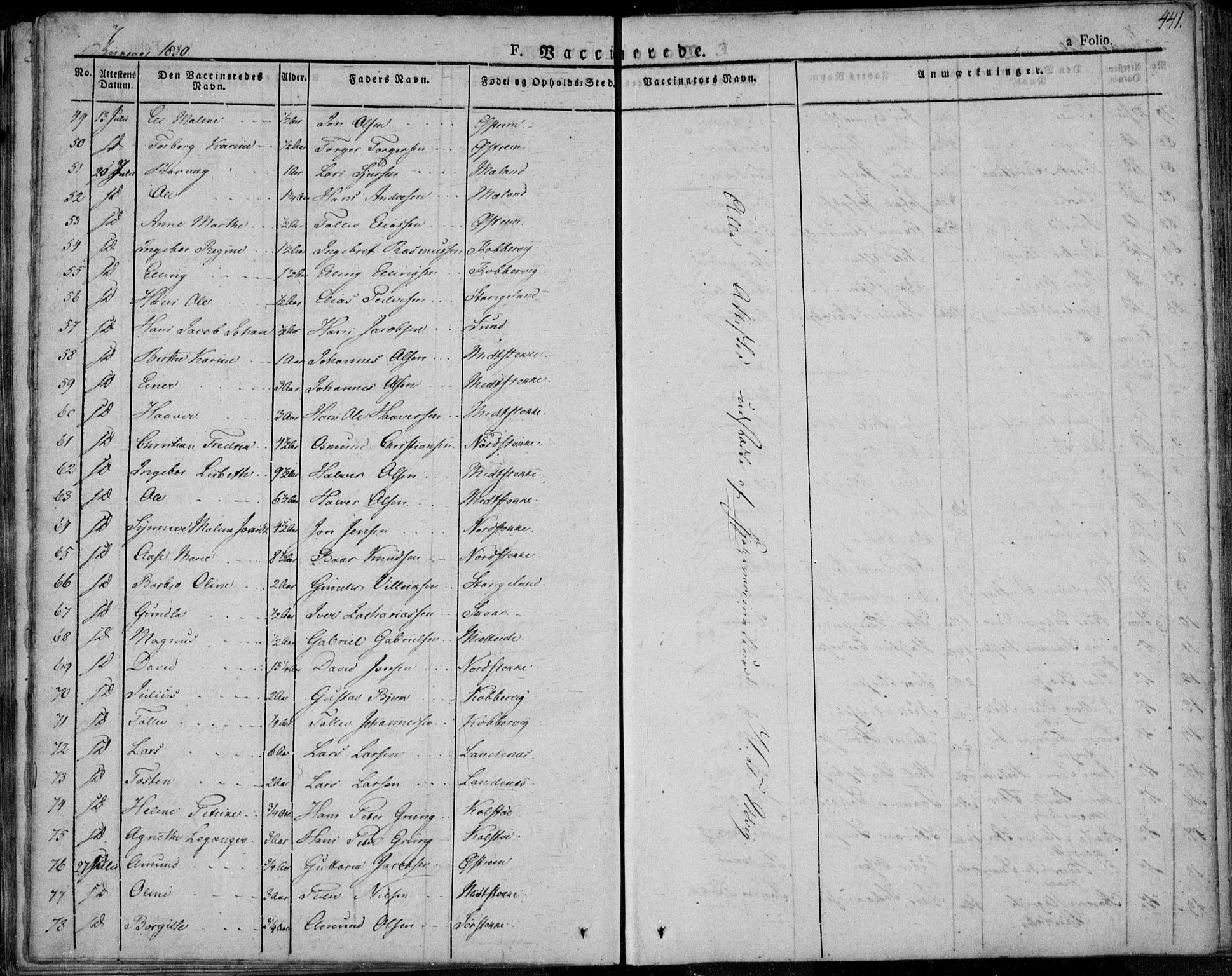 Avaldsnes sokneprestkontor, AV/SAST-A -101851/H/Ha/Haa/L0005: Parish register (official) no. A 5.2, 1825-1841, p. 441