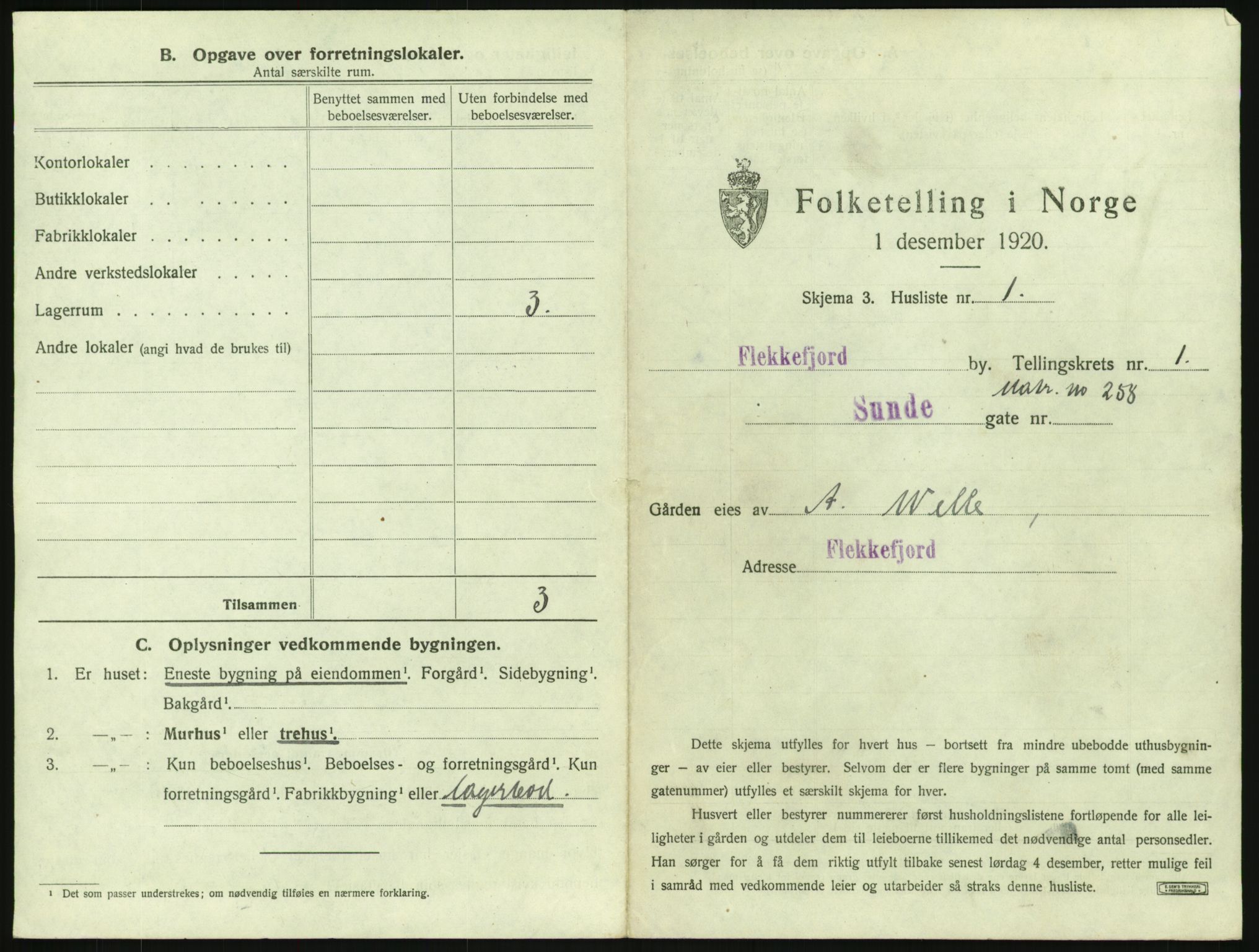 SAK, 1920 census for Flekkefjord, 1920, p. 32