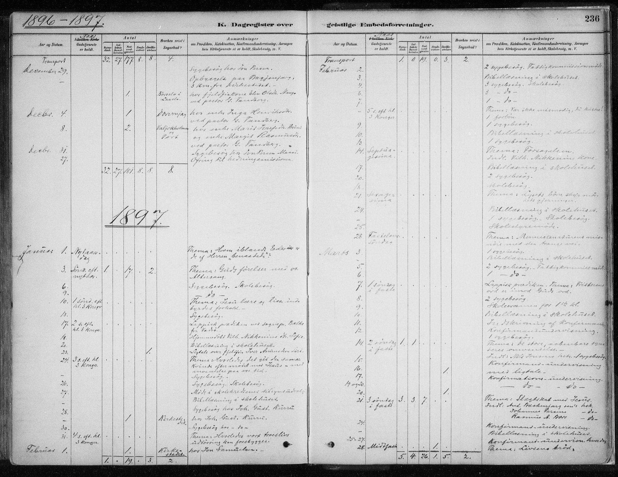 Karasjok sokneprestkontor, AV/SATØ-S-1352/H/Ha/L0002kirke: Parish register (official) no. 2, 1885-1906, p. 236