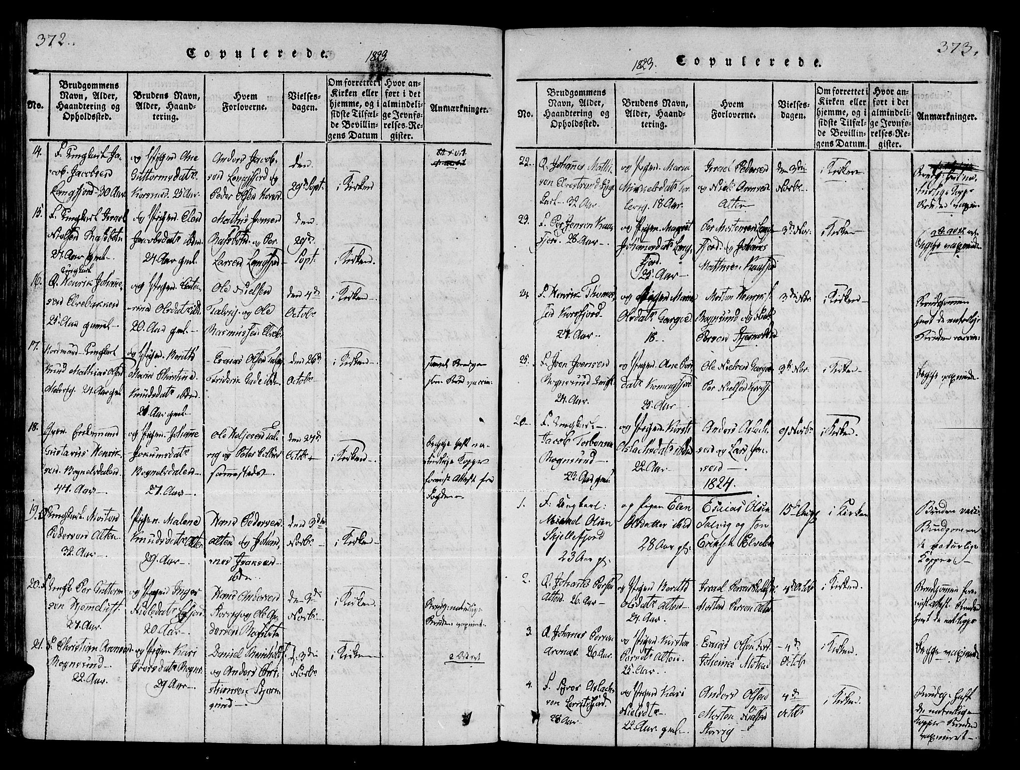 Talvik sokneprestkontor, AV/SATØ-S-1337/H/Ha/L0008kirke: Parish register (official) no. 8, 1821-1837, p. 372-373