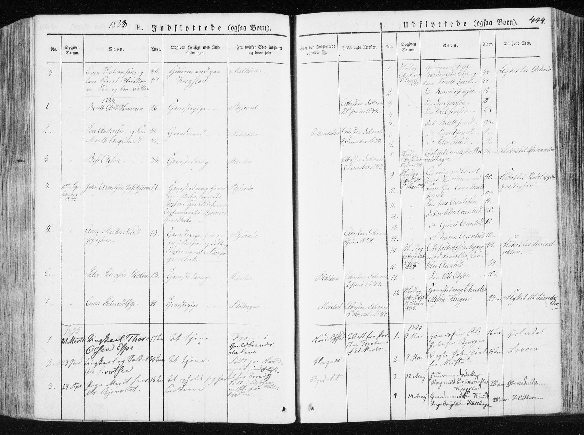 Ministerialprotokoller, klokkerbøker og fødselsregistre - Sør-Trøndelag, SAT/A-1456/665/L0771: Parish register (official) no. 665A06, 1830-1856, p. 444