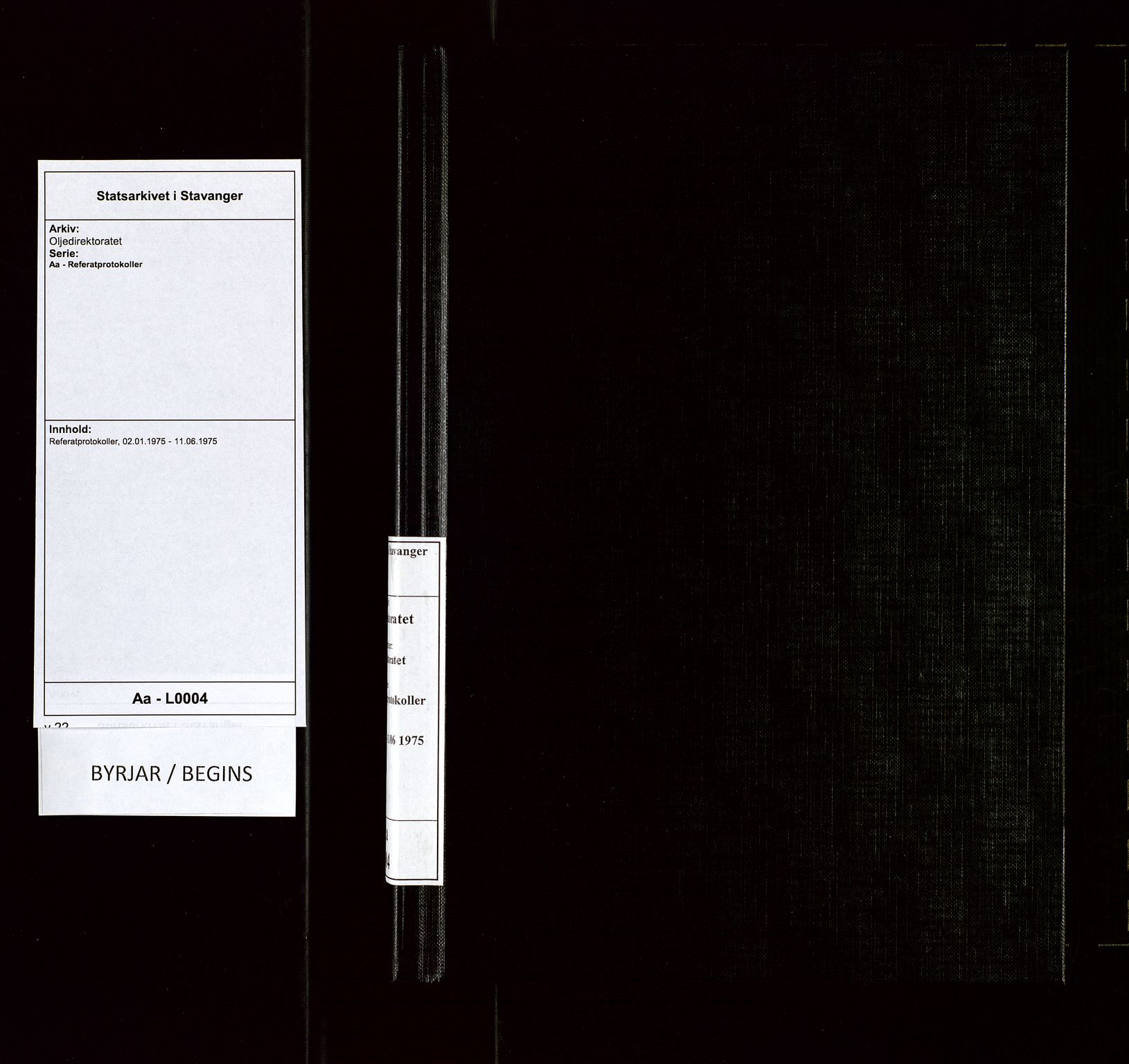 Oljedirektoratet, AV/SAST-A-101366/Aa/L0004: Referatprotokoller, 1975