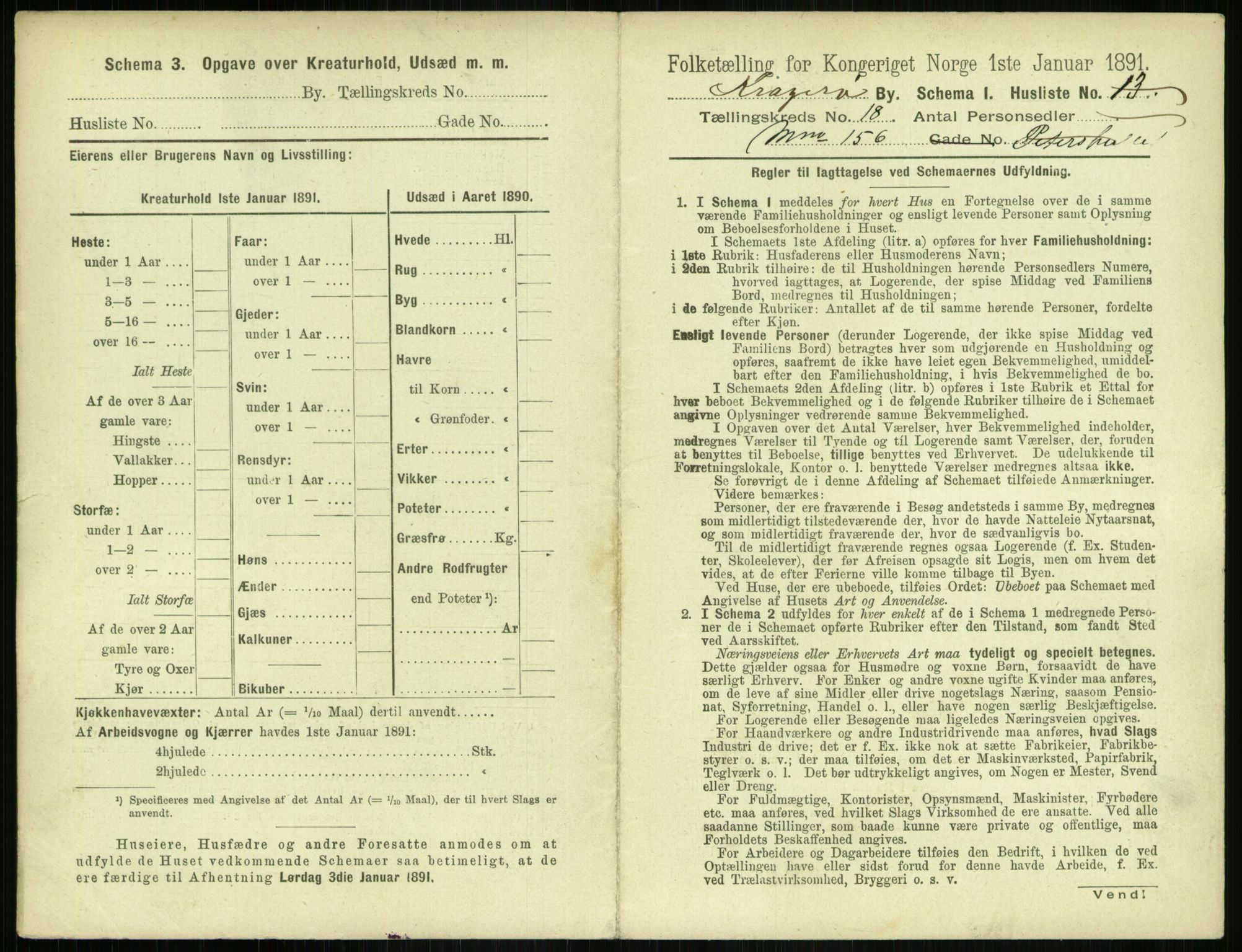 RA, 1891 census for 0801 Kragerø, 1891, p. 792