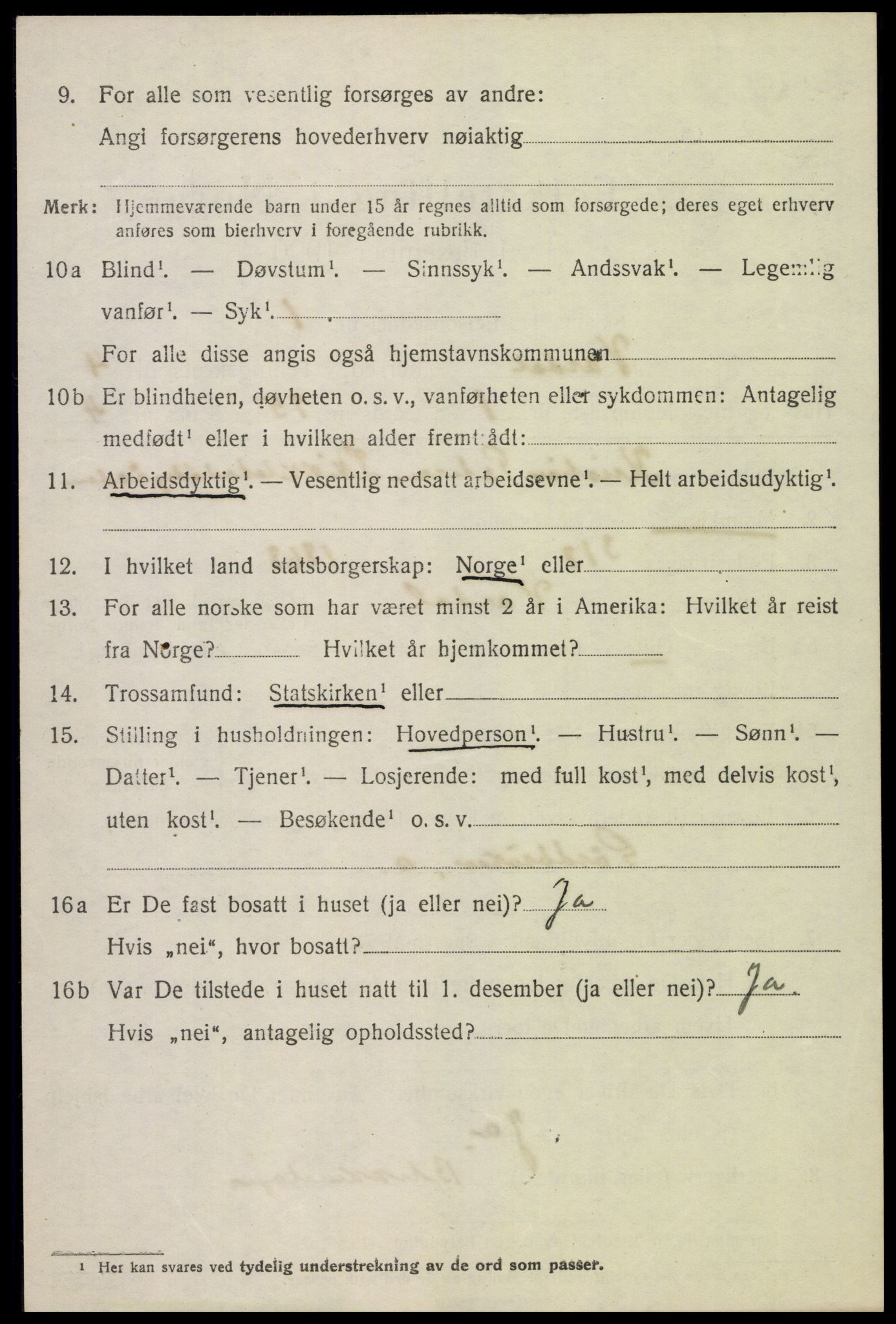 SAH, 1920 census for Vardal, 1920, p. 2854