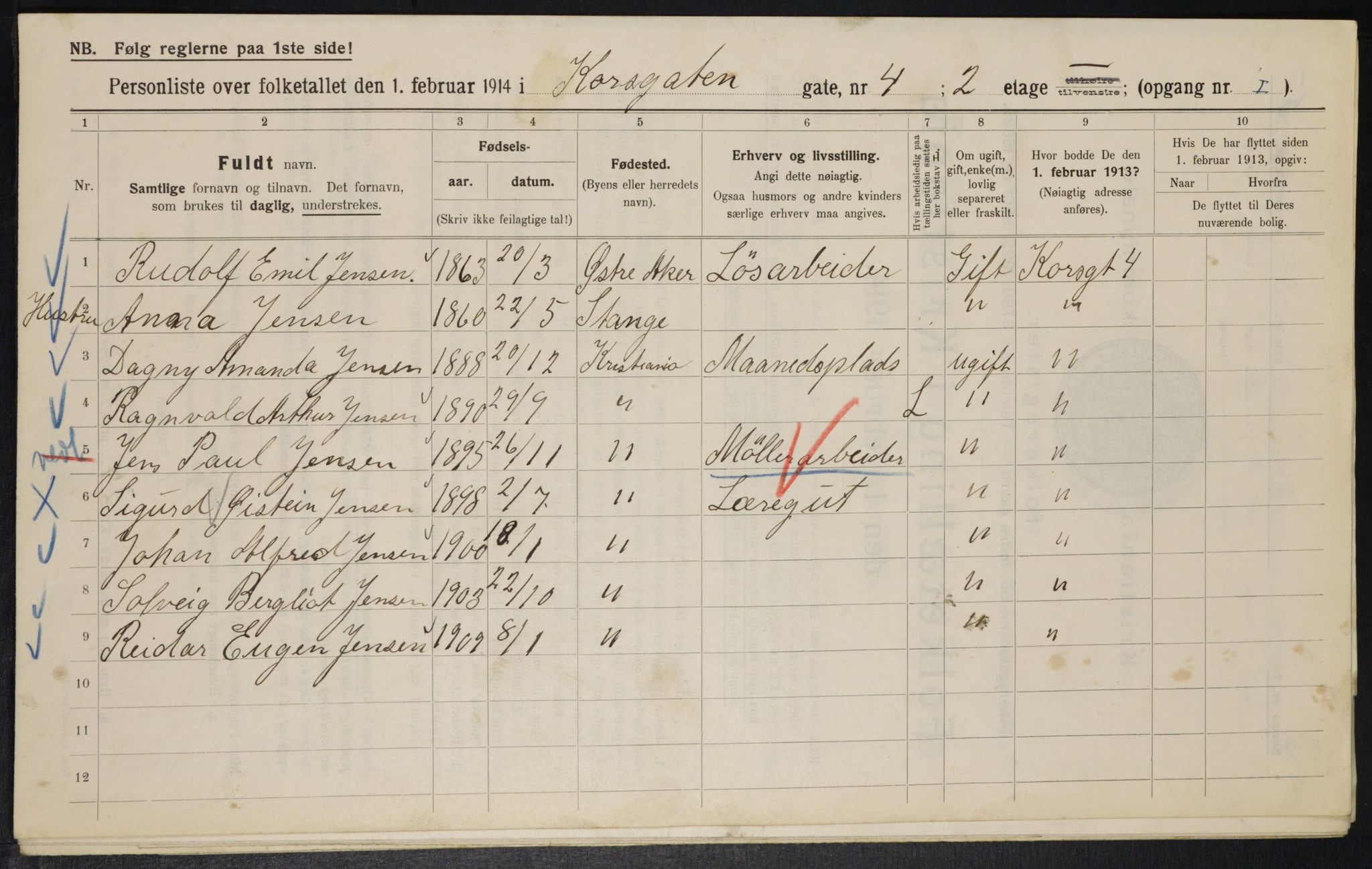 OBA, Municipal Census 1914 for Kristiania, 1914, p. 53358