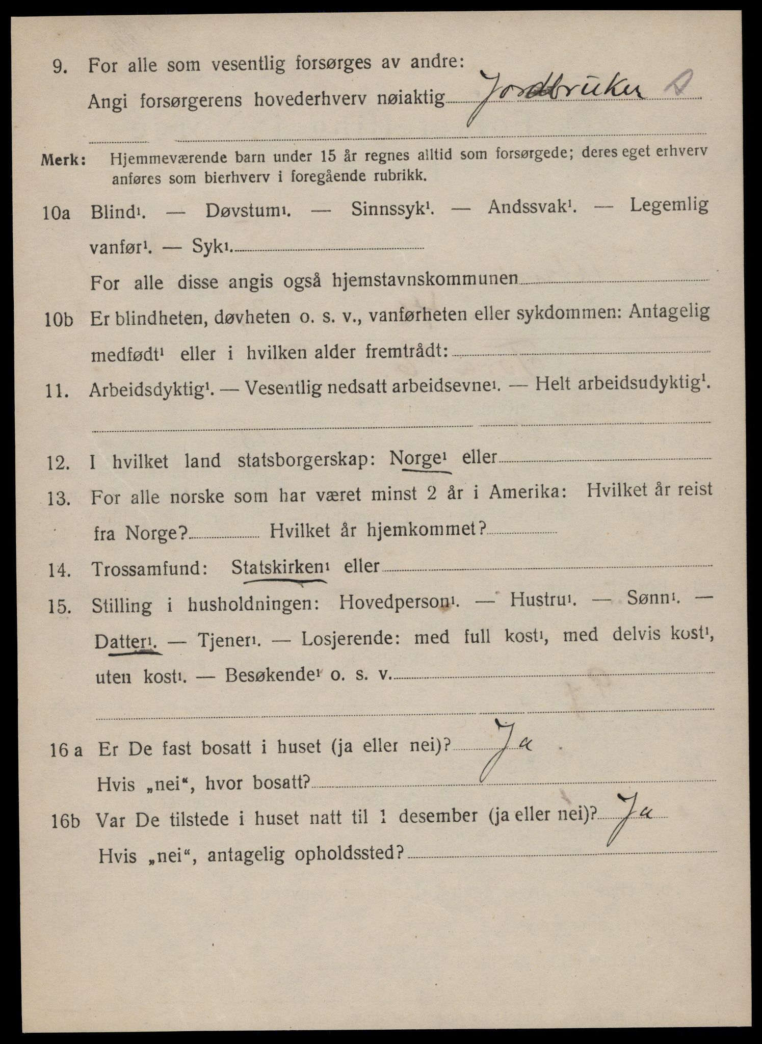 SAT, 1920 census for Vestnes, 1920, p. 1688