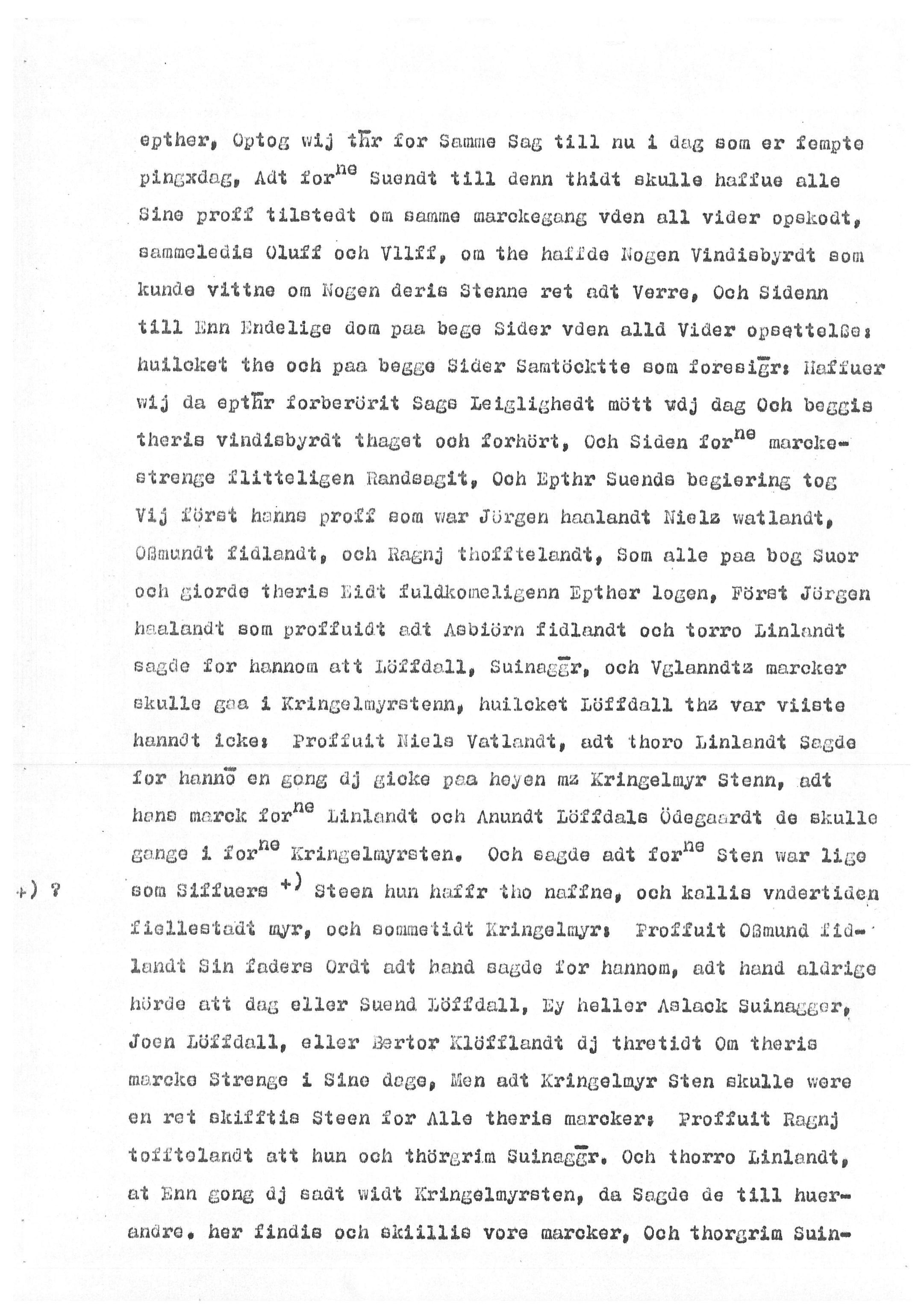 Gårdsarkiv Svinagel, Laudal, AV/SAK-D/0217/F/L0002: Dokument vedrørende markegang mellom Svinagel og Fjellestad (avskrift), 1602, p. 4