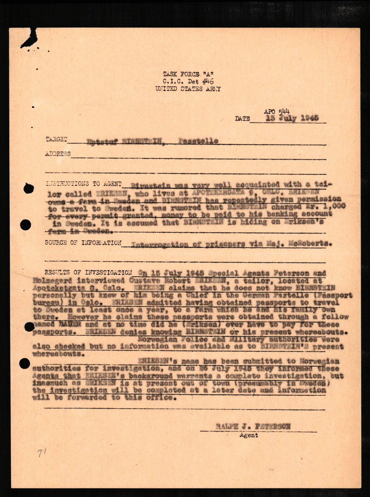 Forsvaret, Forsvarets overkommando II, AV/RA-RAFA-3915/D/Db/L0003: CI Questionaires. Tyske okkupasjonsstyrker i Norge. Tyskere., 1945-1946, p. 189