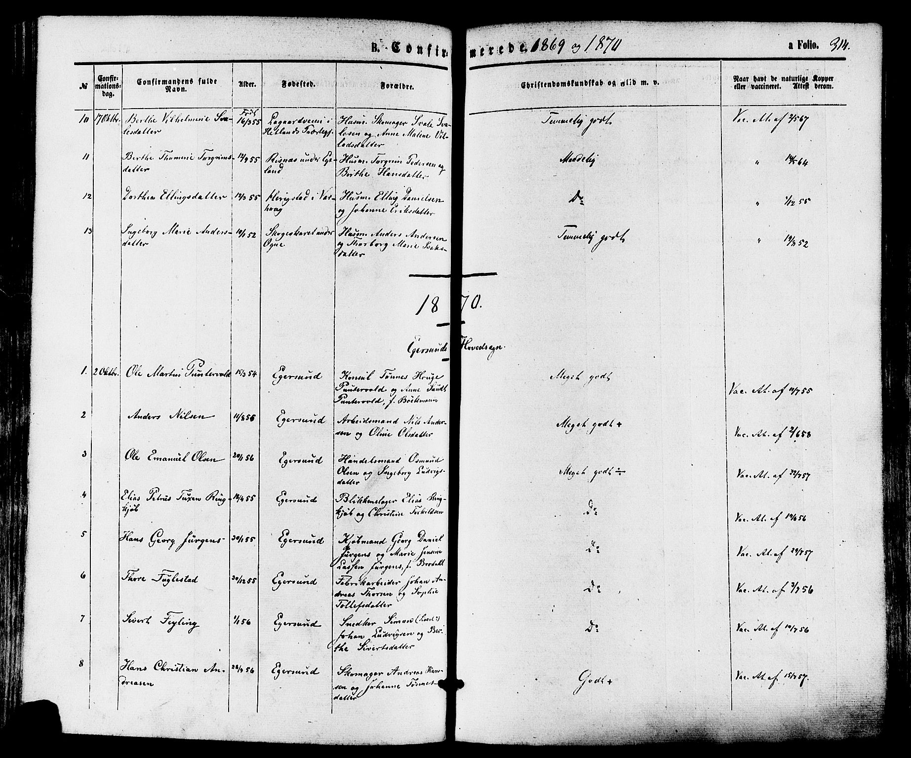 Eigersund sokneprestkontor, AV/SAST-A-101807/S08/L0014: Parish register (official) no. A 13, 1866-1878, p. 314