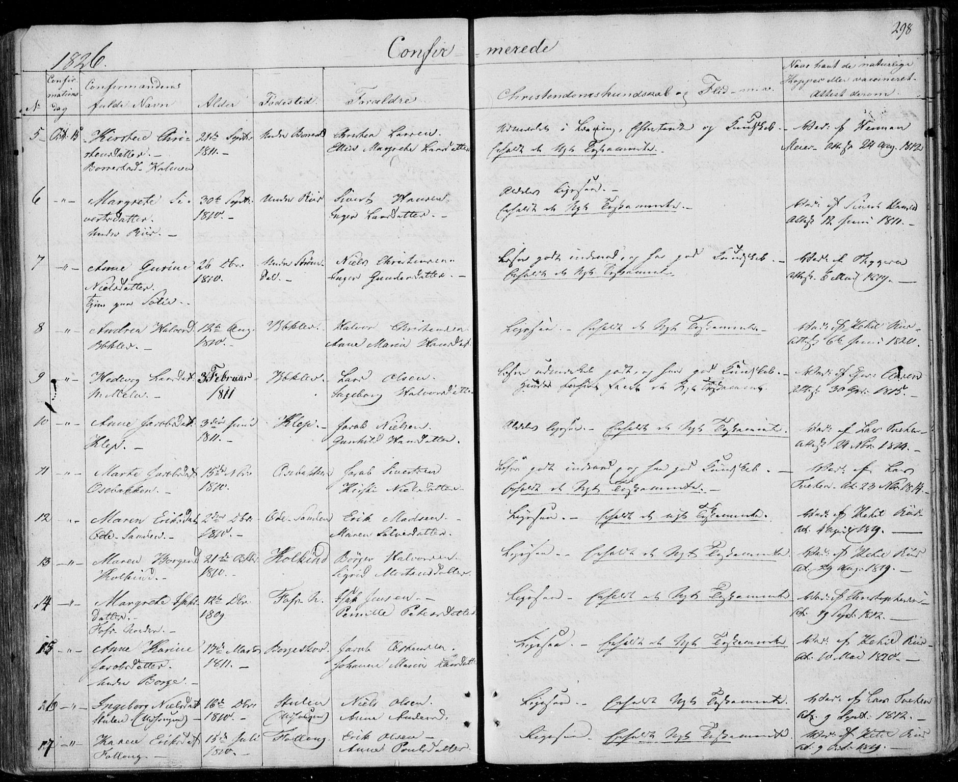 Gjerpen kirkebøker, AV/SAKO-A-265/F/Fa/L0005: Parish register (official) no. I 5, 1823-1829, p. 298