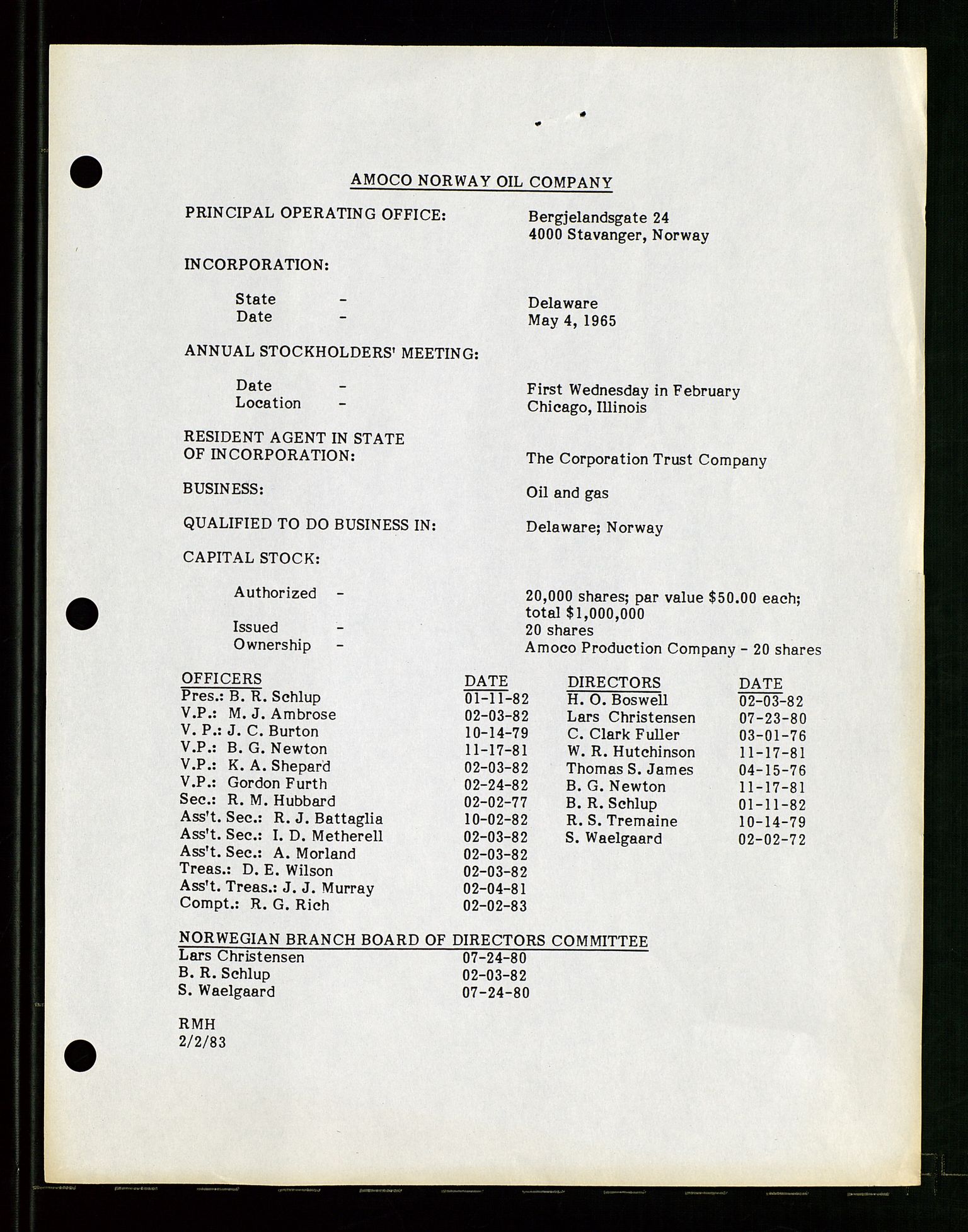 Pa 1740 - Amoco Norway Oil Company, SAST/A-102405/22/A/Aa/L0001: Styreprotokoller og sakspapirer, 1965-1999, p. 47