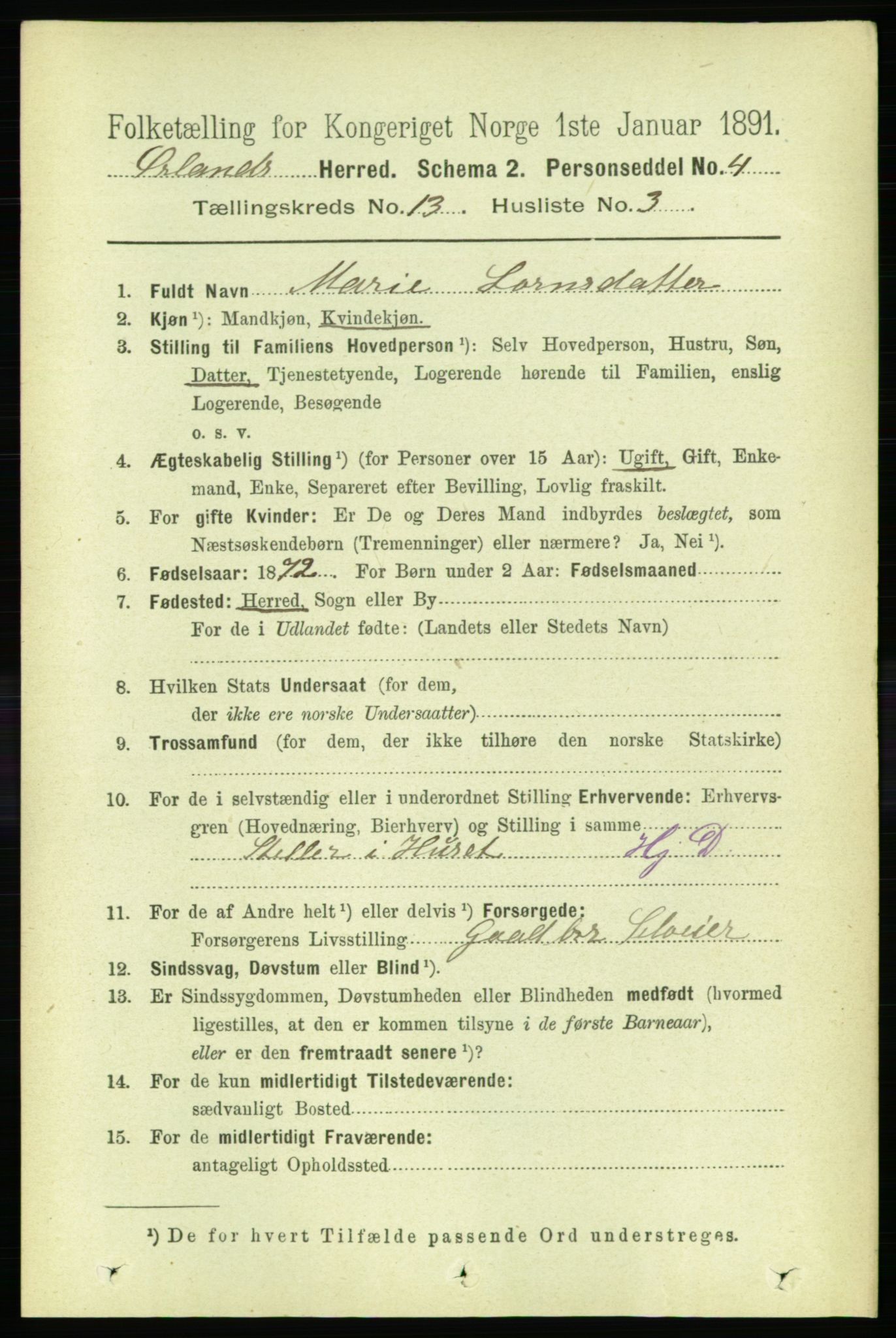 RA, 1891 census for 1621 Ørland, 1891, p. 5882