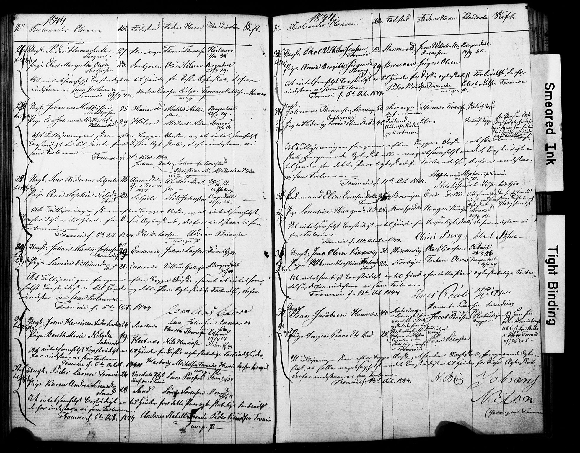 Tromsø sokneprestkontor/stiftsprosti/domprosti, AV/SATØ-S-1343/H/Hc/L0096: Banns register no. 96, 1838-1851