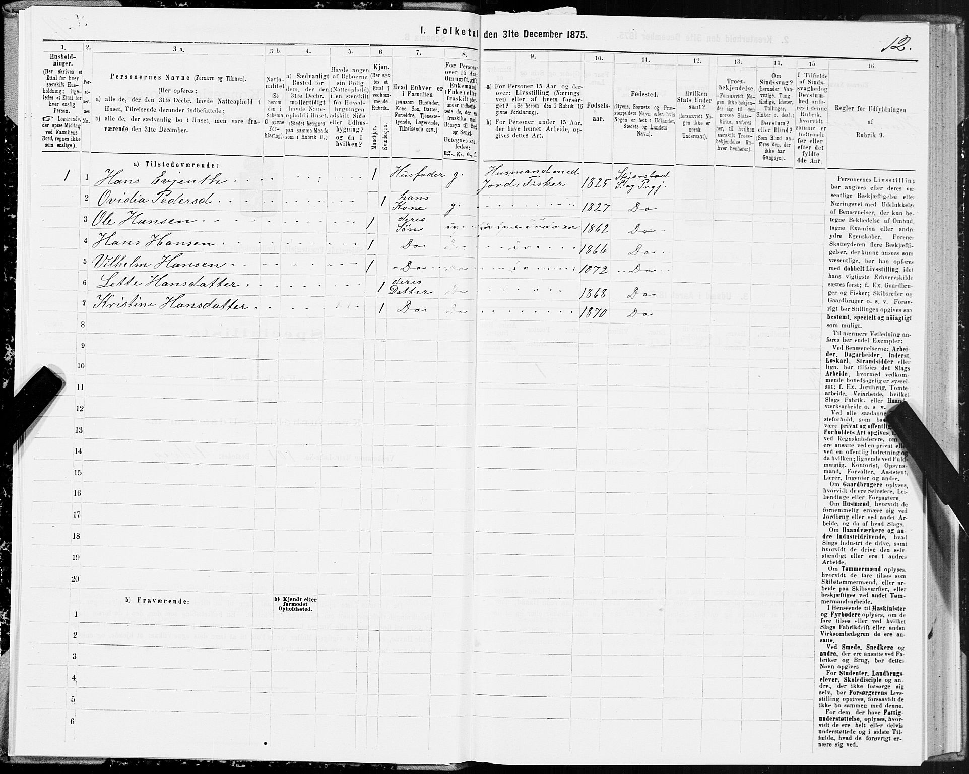 SAT, 1875 census for 1842P Skjerstad, 1875, p. 2012