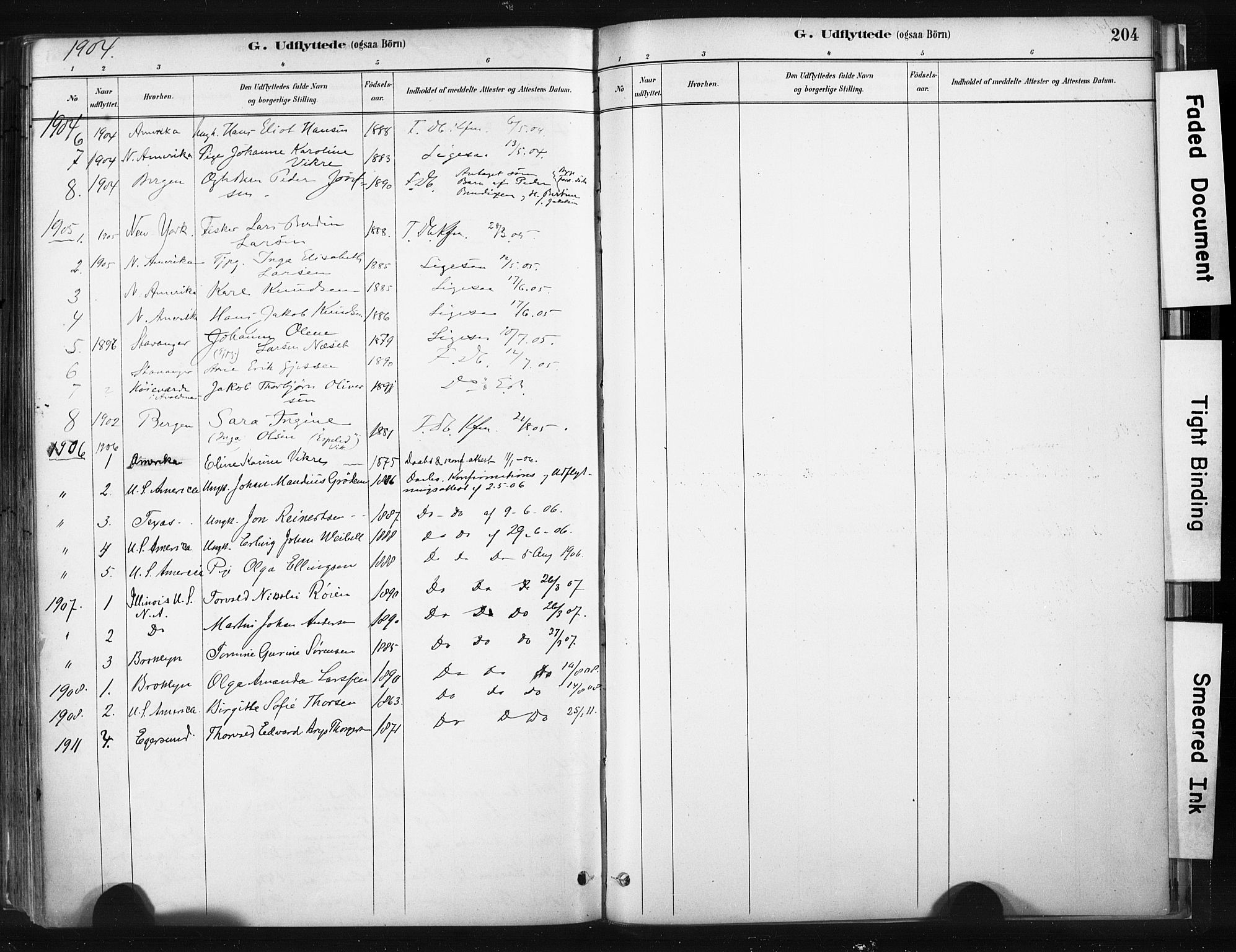 Skudenes sokneprestkontor, SAST/A -101849/H/Ha/Haa/L0008: Parish register (official) no. A 5, 1882-1912, p. 204