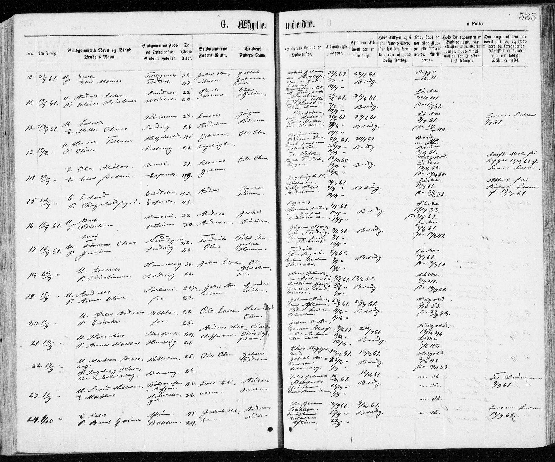Ministerialprotokoller, klokkerbøker og fødselsregistre - Sør-Trøndelag, SAT/A-1456/640/L0576: Parish register (official) no. 640A01, 1846-1876, p. 535