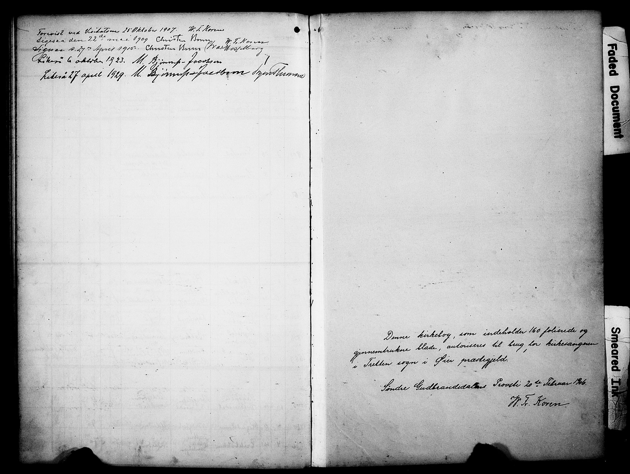 Øyer prestekontor, SAH/PREST-084/H/Ha/Hab/L0006: Parish register (copy) no. 6, 1906-1929, p. 161