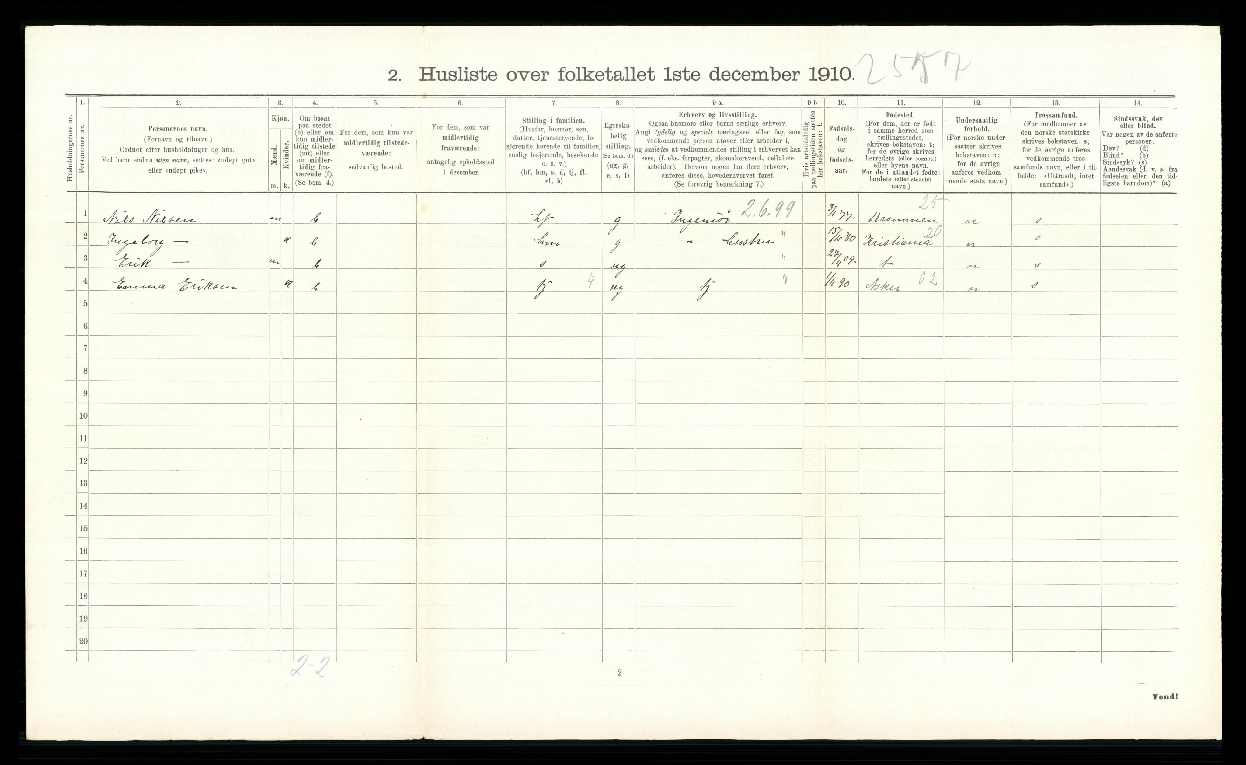 RA, 1910 census for Nedre Eiker, 1910, p. 852