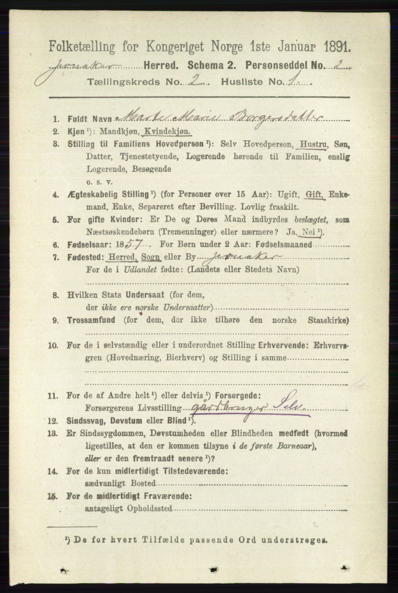 RA, 1891 census for 0532 Jevnaker, 1891, p. 634