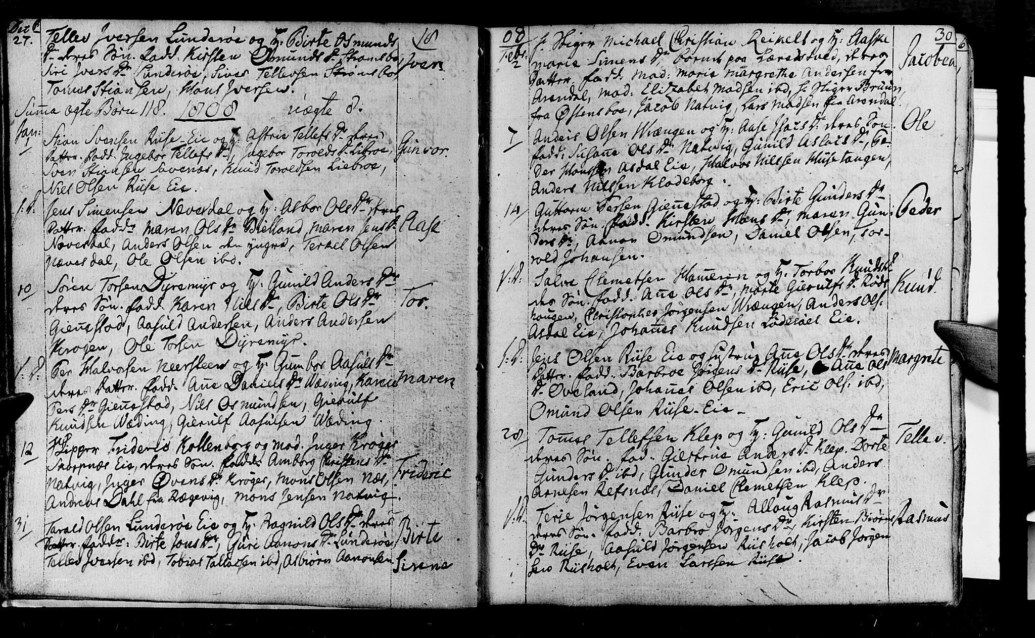 Øyestad sokneprestkontor, SAK/1111-0049/F/Fa/L0011: Parish register (official) no. A 11, 1805-1824, p. 30