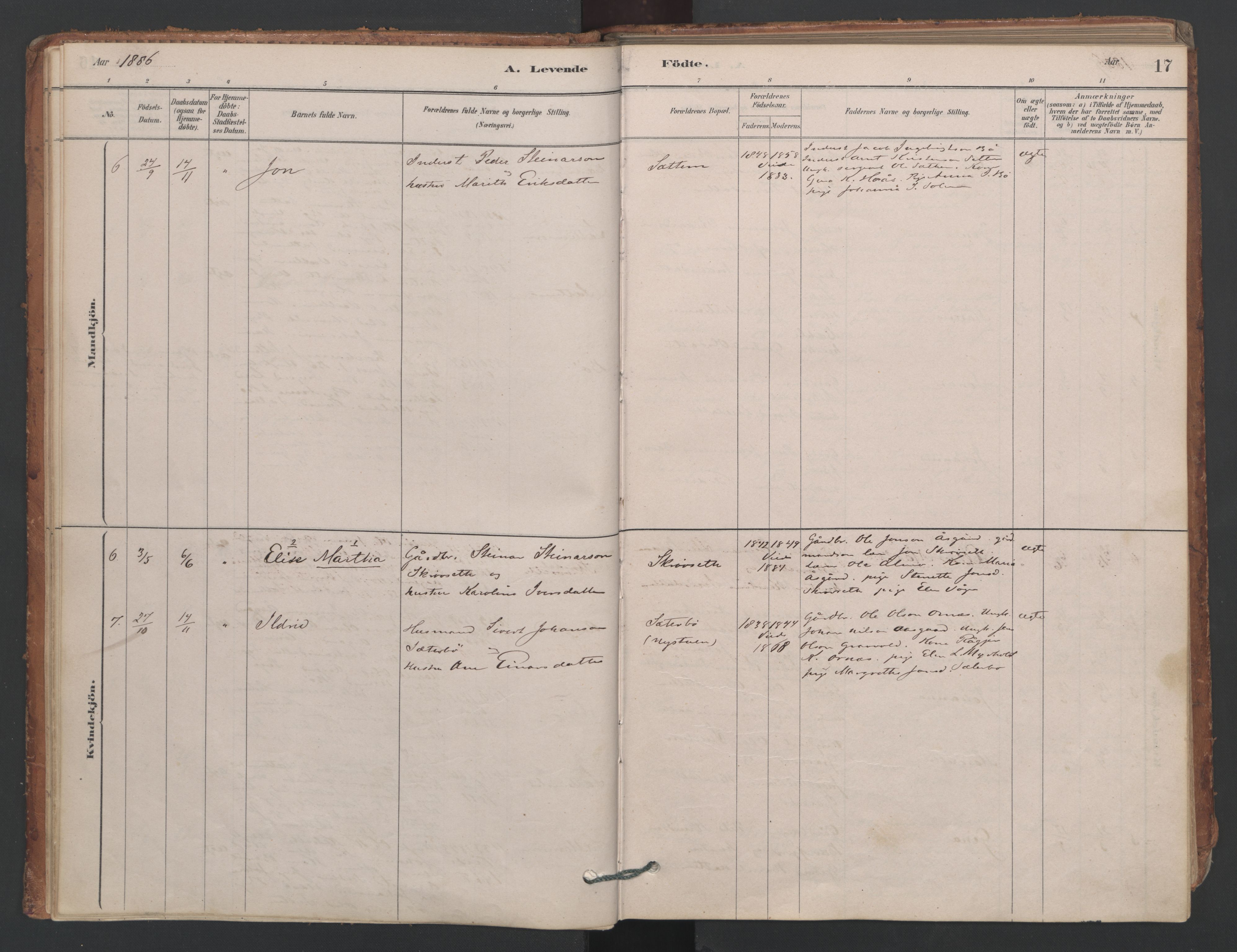 Ministerialprotokoller, klokkerbøker og fødselsregistre - Møre og Romsdal, AV/SAT-A-1454/594/L1036: Parish register (official) no. 594A02 (?), 1879-1910, p. 17