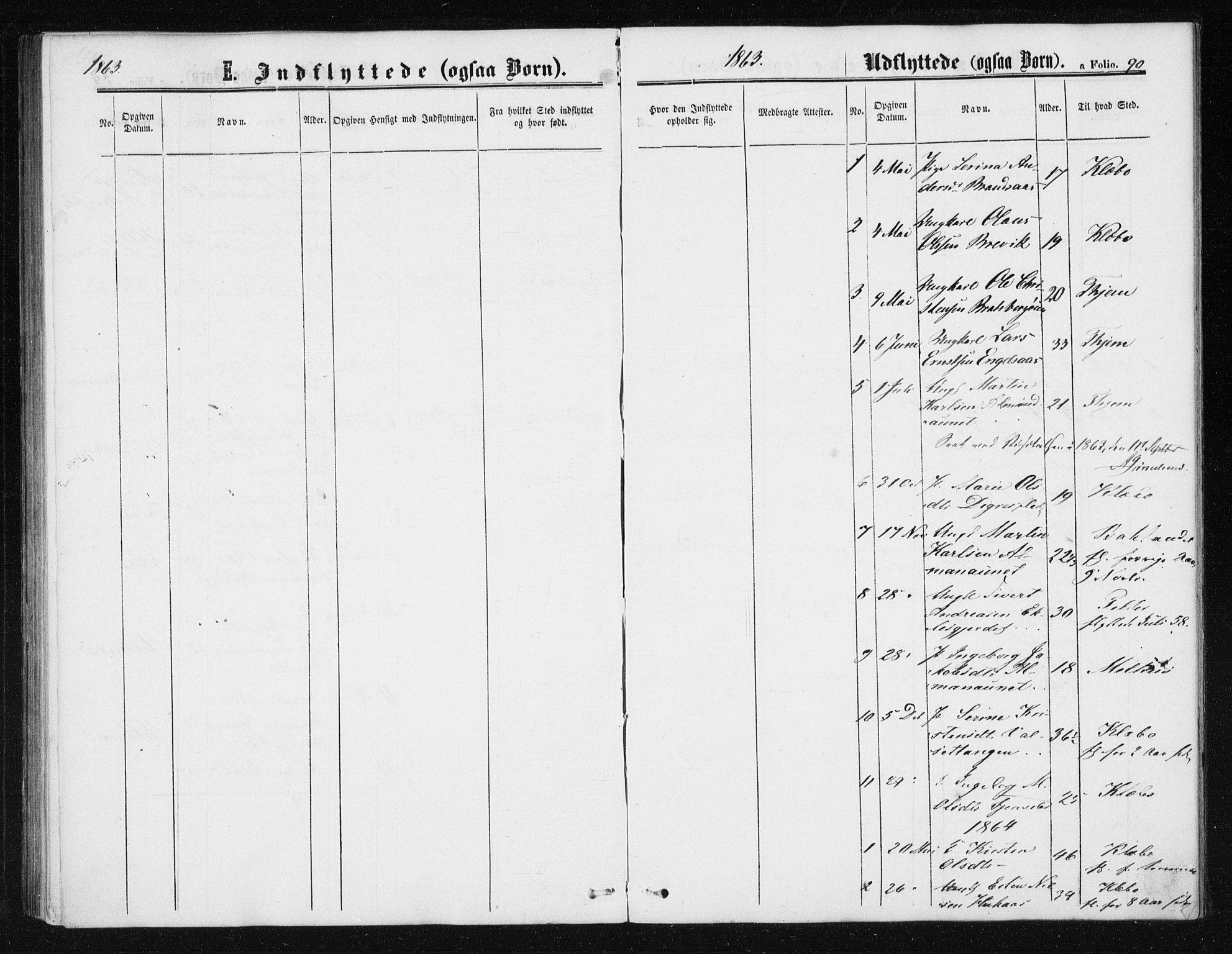 Ministerialprotokoller, klokkerbøker og fødselsregistre - Sør-Trøndelag, SAT/A-1456/608/L0333: Parish register (official) no. 608A02, 1862-1876, p. 90