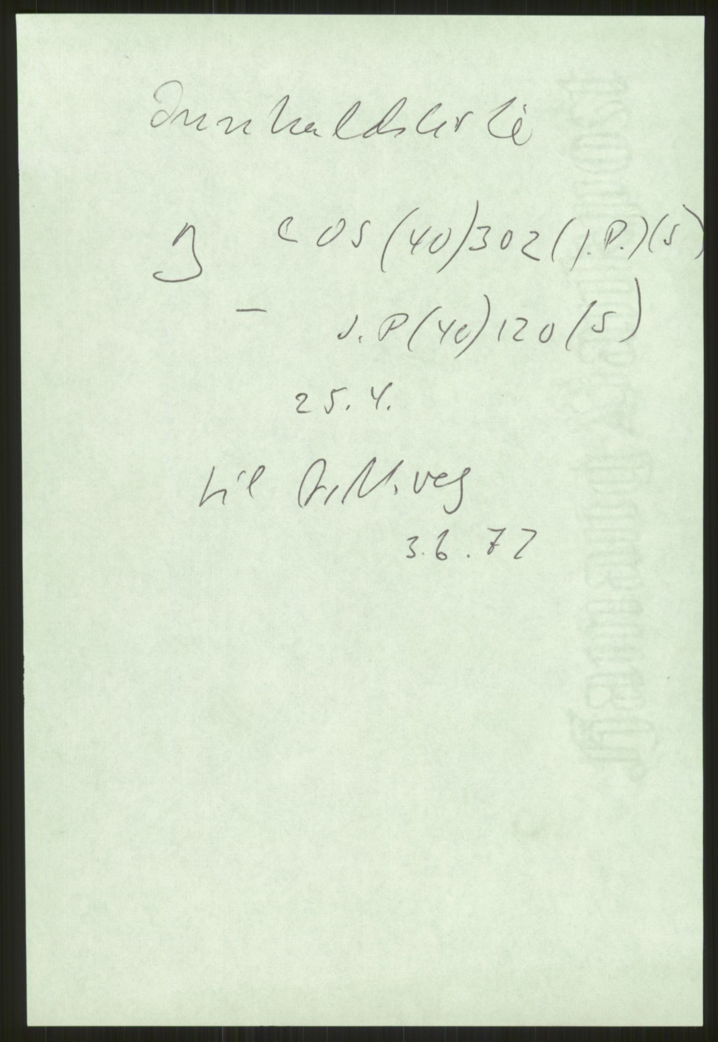 Skodvin, Magne, RA/PA-2036/F/L0006/0001: Kopier fra Public Record Office / CAB 80/105, 1940