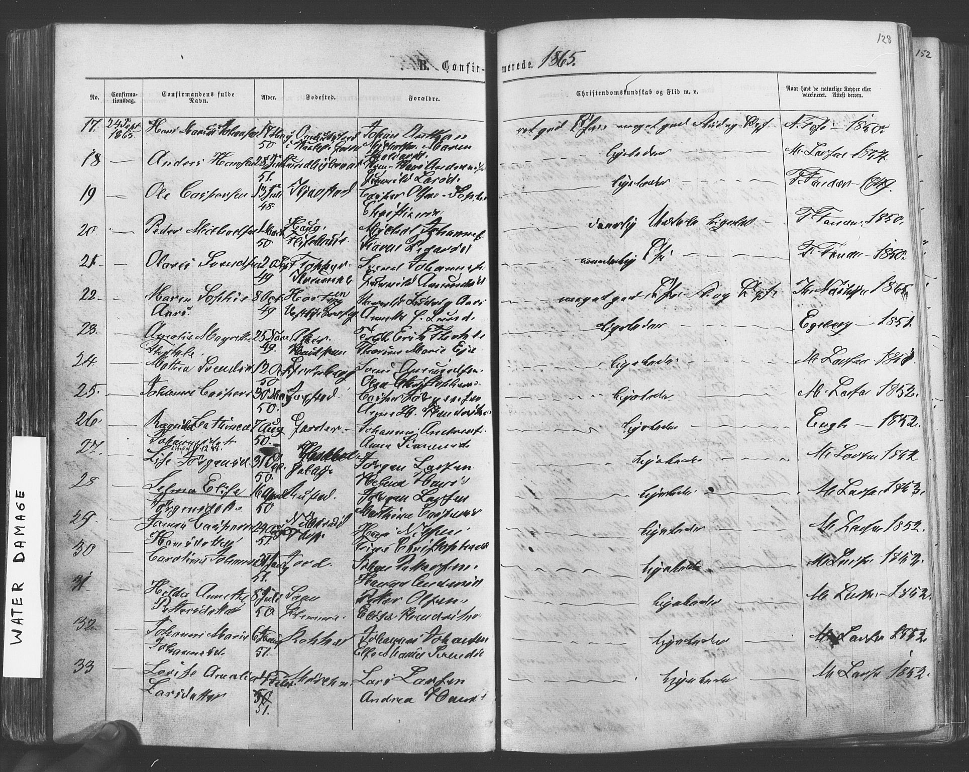 Vestby prestekontor Kirkebøker, SAO/A-10893/F/Fa/L0008: Parish register (official) no. I 8, 1863-1877, p. 128