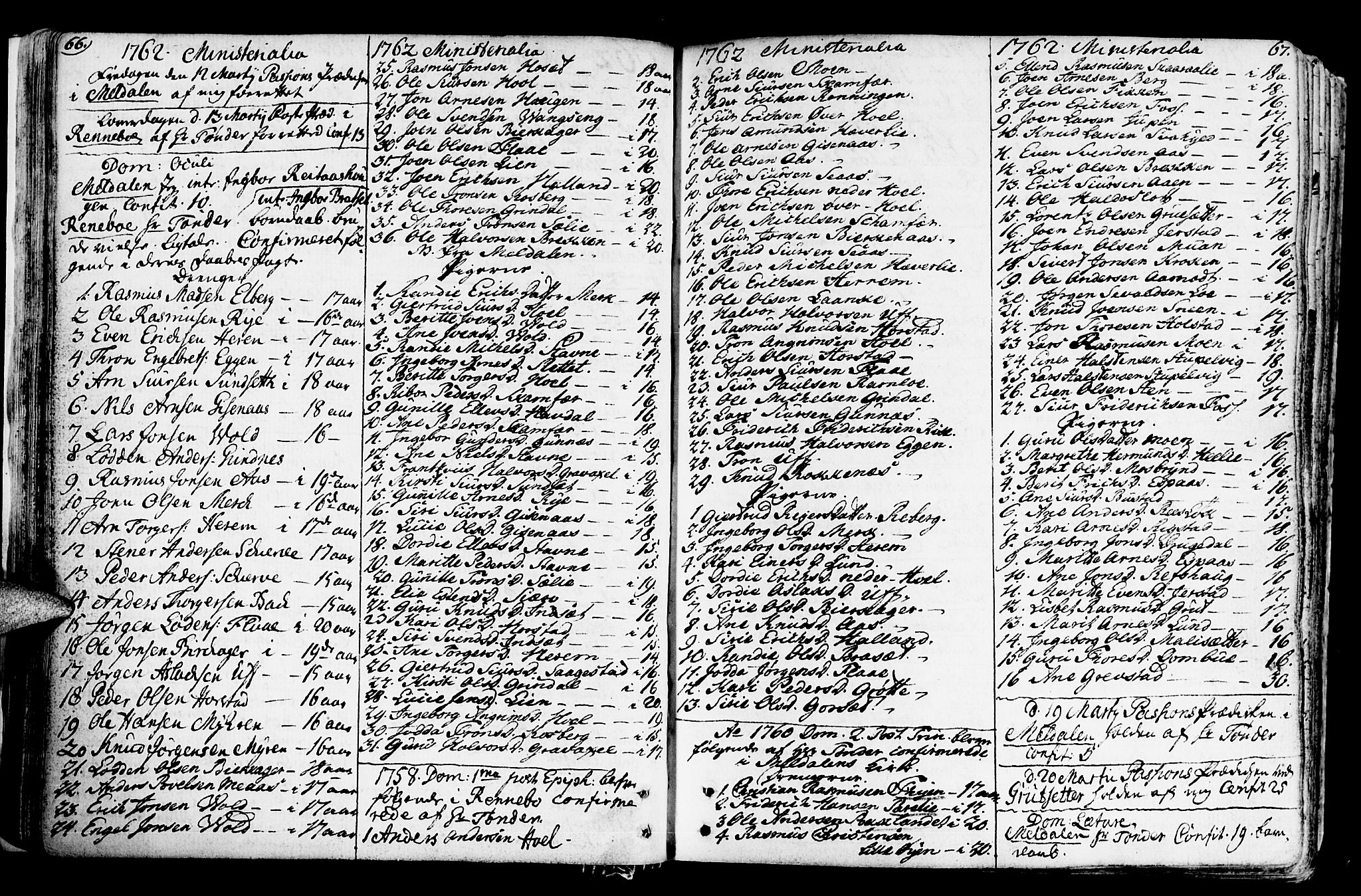 Ministerialprotokoller, klokkerbøker og fødselsregistre - Sør-Trøndelag, SAT/A-1456/672/L0851: Parish register (official) no. 672A04, 1751-1775, p. 66-67