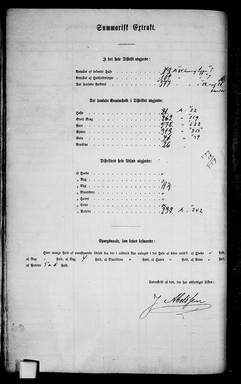 RA, 1865 census for Hadsel, 1865, p. 62