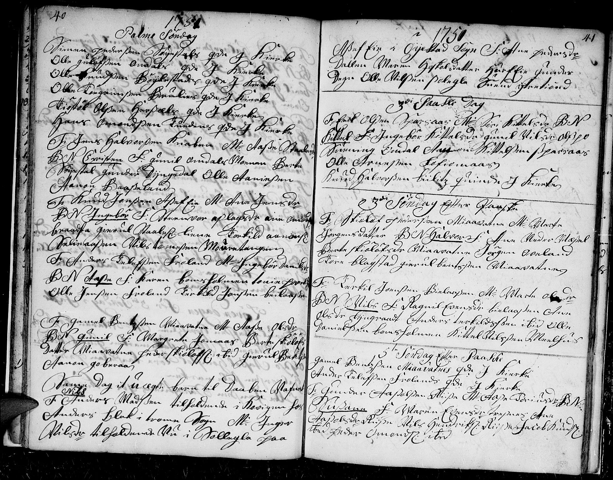 Froland sokneprestkontor, AV/SAK-1111-0013/F/Fb/L0002: Parish register (copy) no. B 2, 1747-1759, p. 40-41