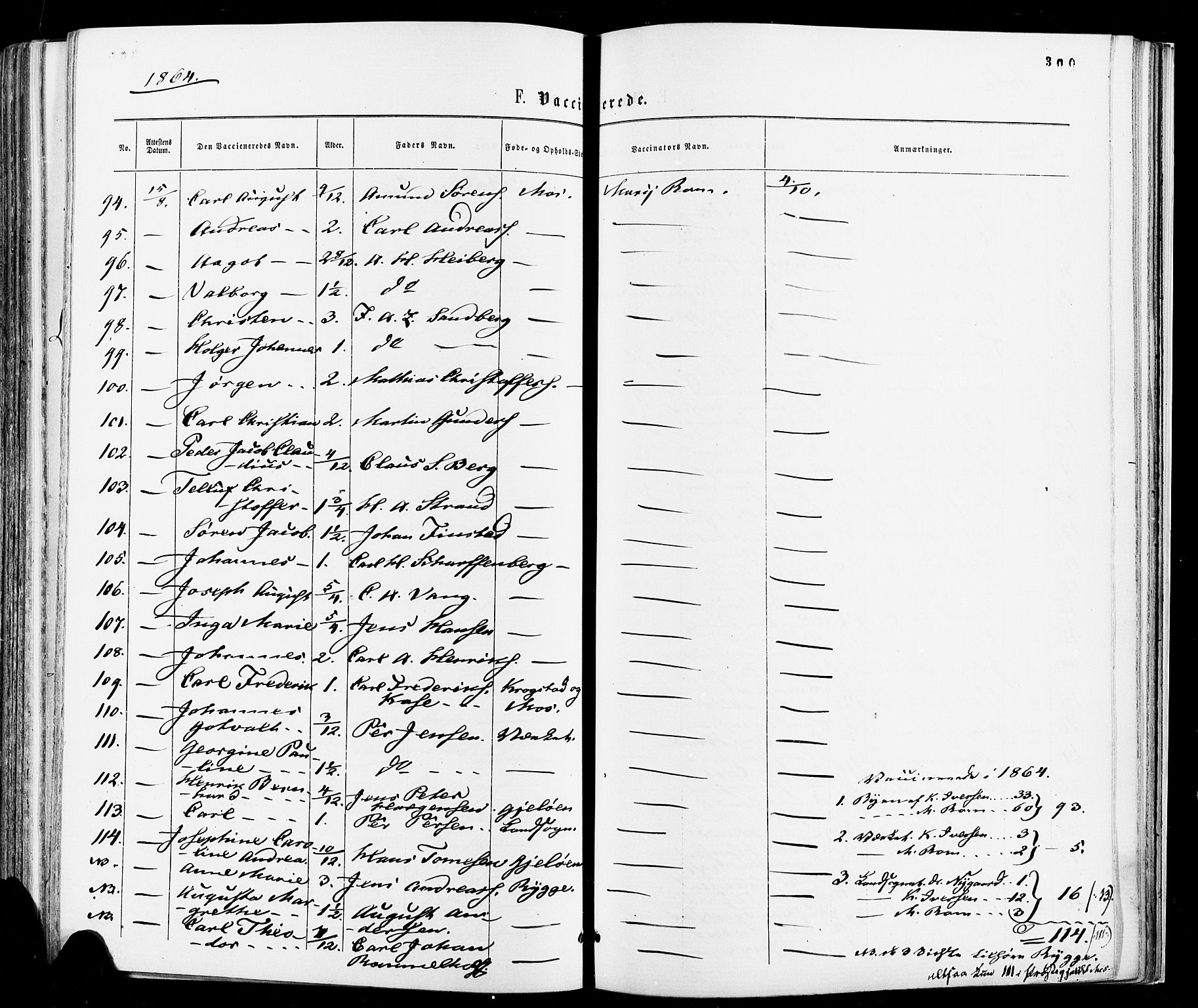 Moss prestekontor Kirkebøker, AV/SAO-A-2003/F/Fa/L0009: Parish register (official) no. I 9, 1861-1869, p. 300