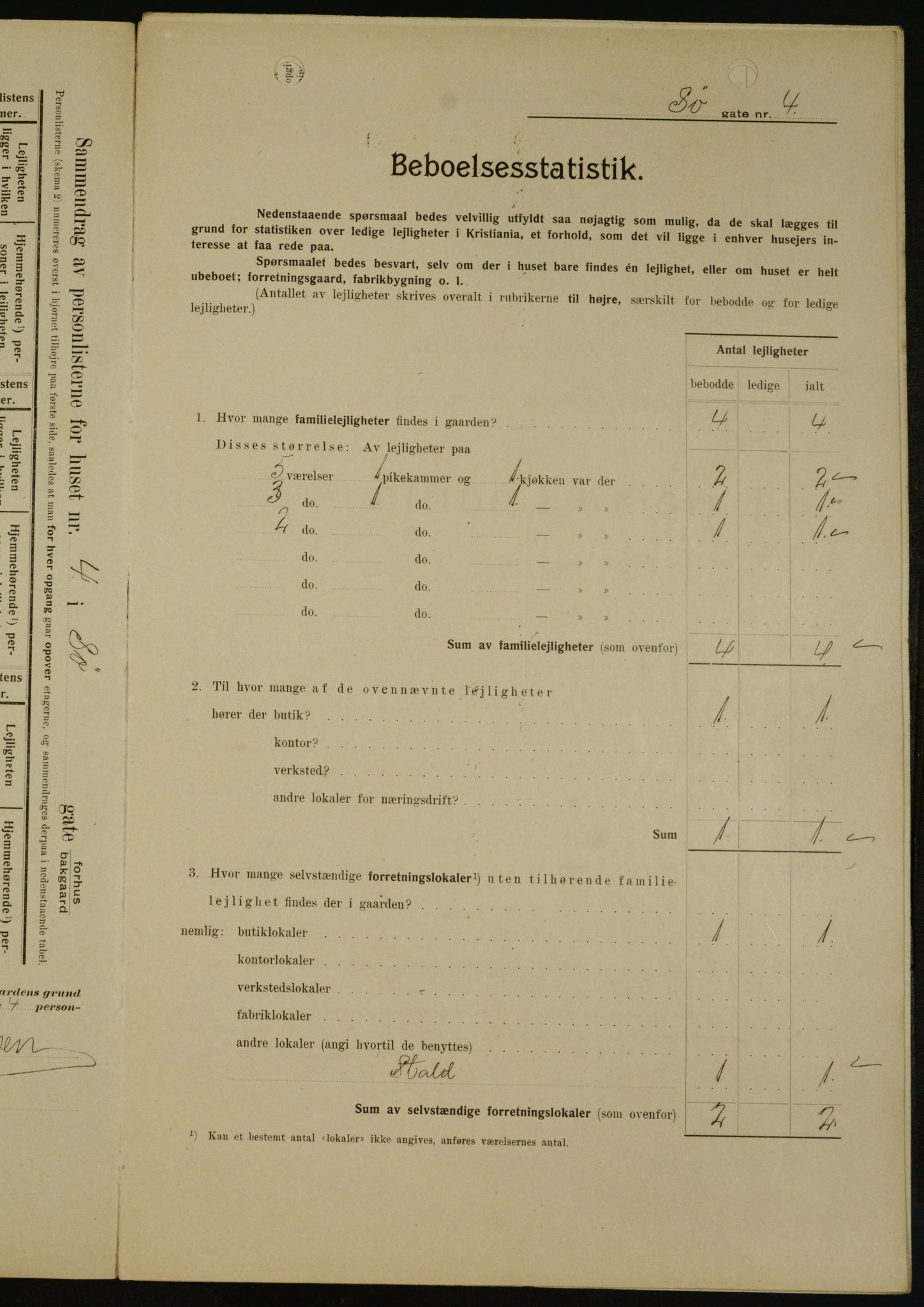 OBA, Municipal Census 1909 for Kristiania, 1909, p. 96171