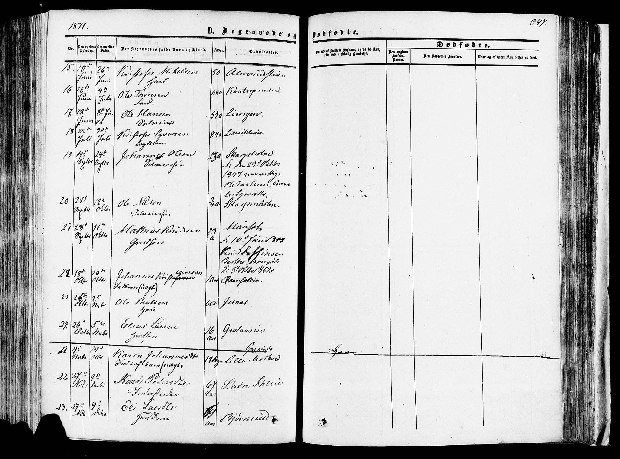 Vang prestekontor, Hedmark, SAH/PREST-008/H/Ha/Haa/L0013: Parish register (official) no. 13, 1855-1879, p. 347