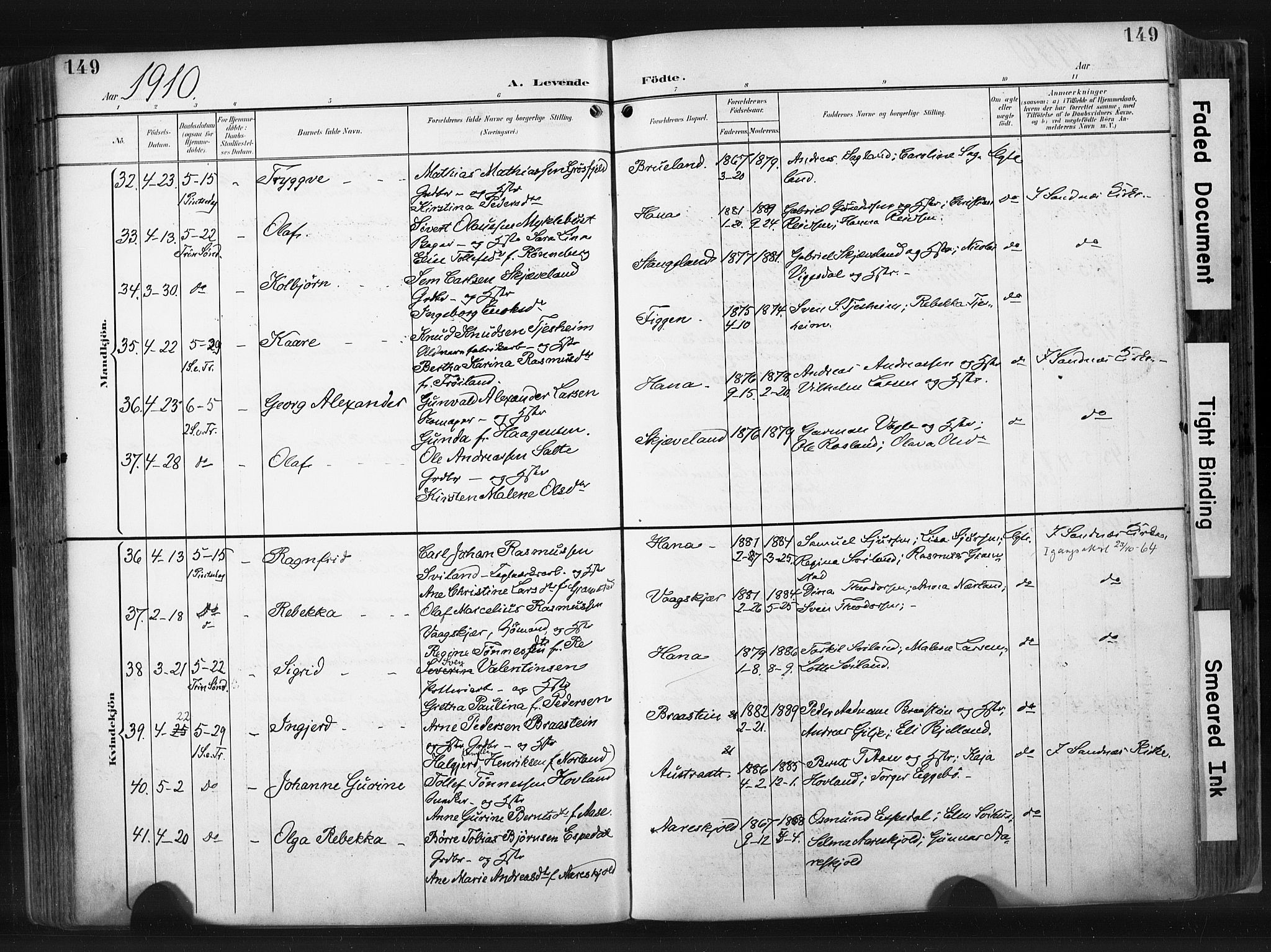 Høyland sokneprestkontor, AV/SAST-A-101799/001/30BA/L0015: Parish register (official) no. A 14, 1899-1911, p. 149