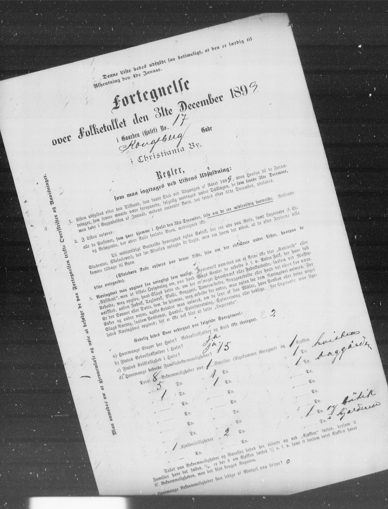 OBA, Municipal Census 1899 for Kristiania, 1899, p. 6949