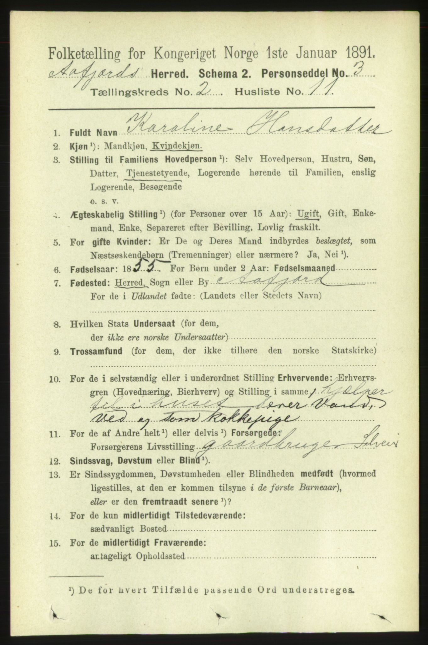 RA, 1891 census for 1630 Åfjord, 1891, p. 439