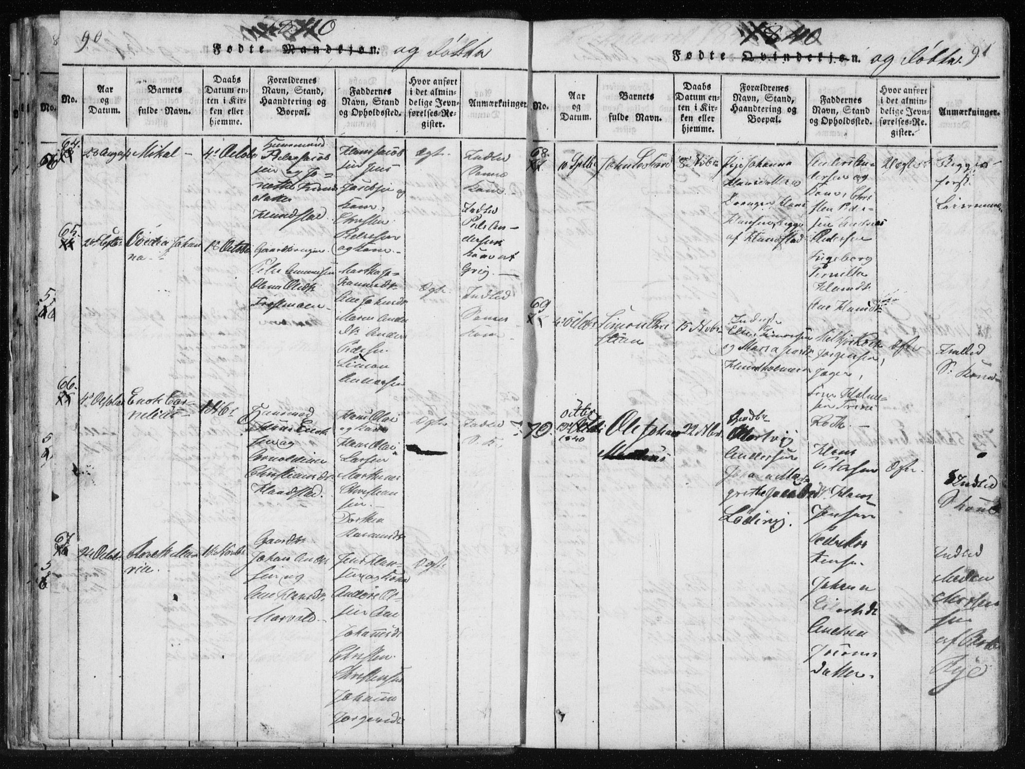 Ministerialprotokoller, klokkerbøker og fødselsregistre - Nordland, AV/SAT-A-1459/801/L0027: Parish register (copy) no. 801C02, 1835-1845, p. 90-91