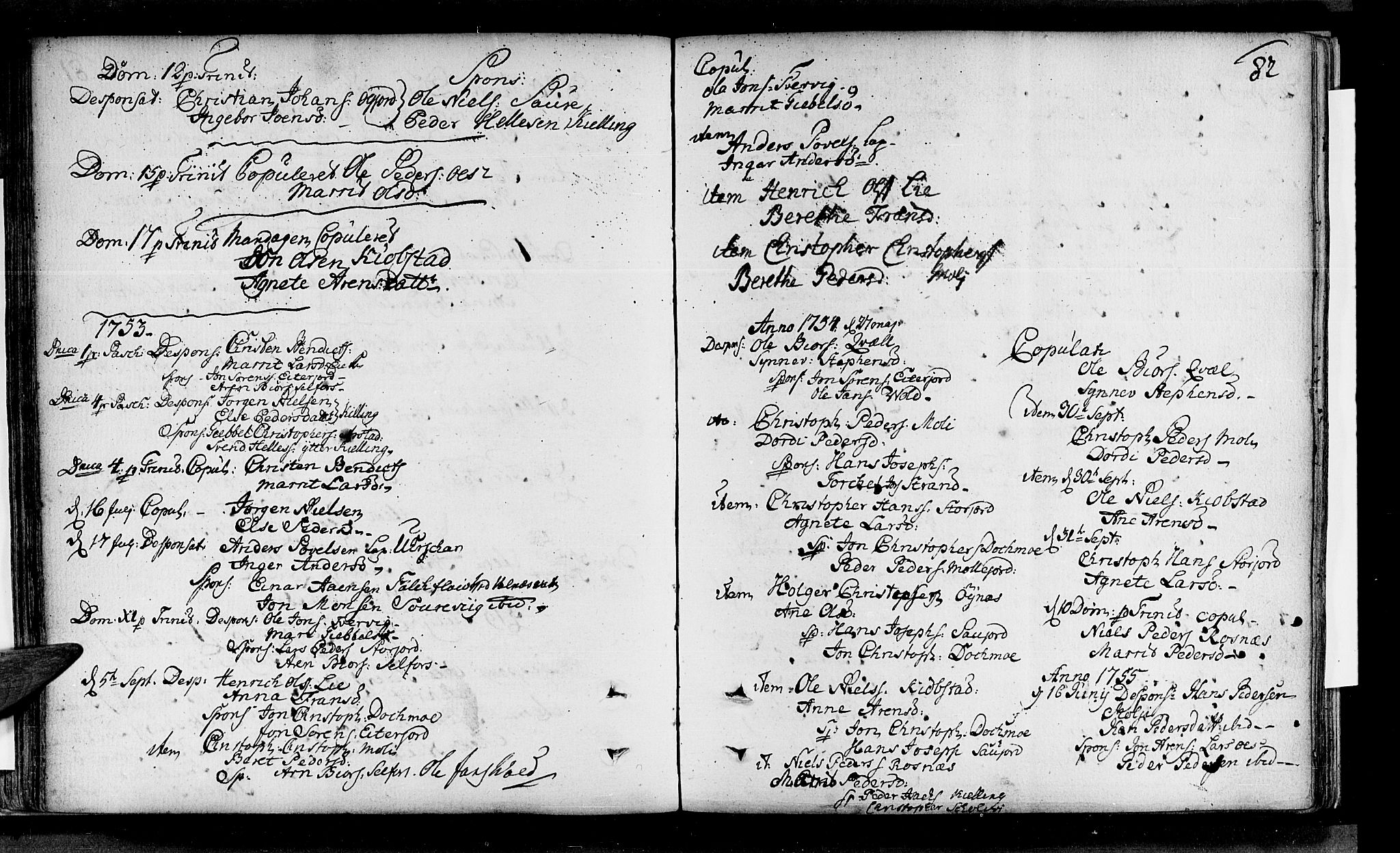 Ministerialprotokoller, klokkerbøker og fødselsregistre - Nordland, SAT/A-1459/846/L0643: Parish register (official) no. 846A01, 1748-1804, p. 82