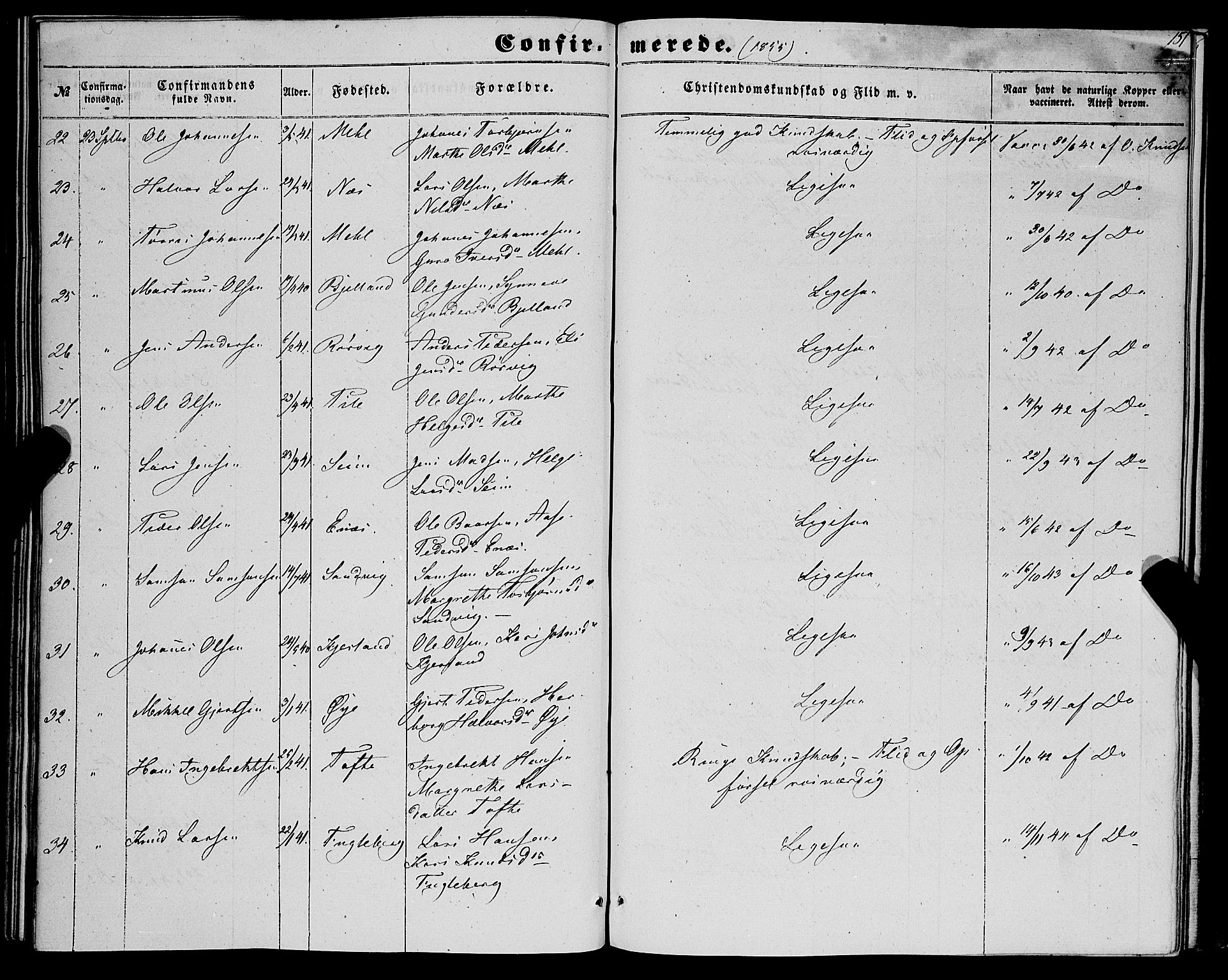 Kvinnherad sokneprestembete, AV/SAB-A-76401/H/Haa: Parish register (official) no. A 8, 1854-1872, p. 151