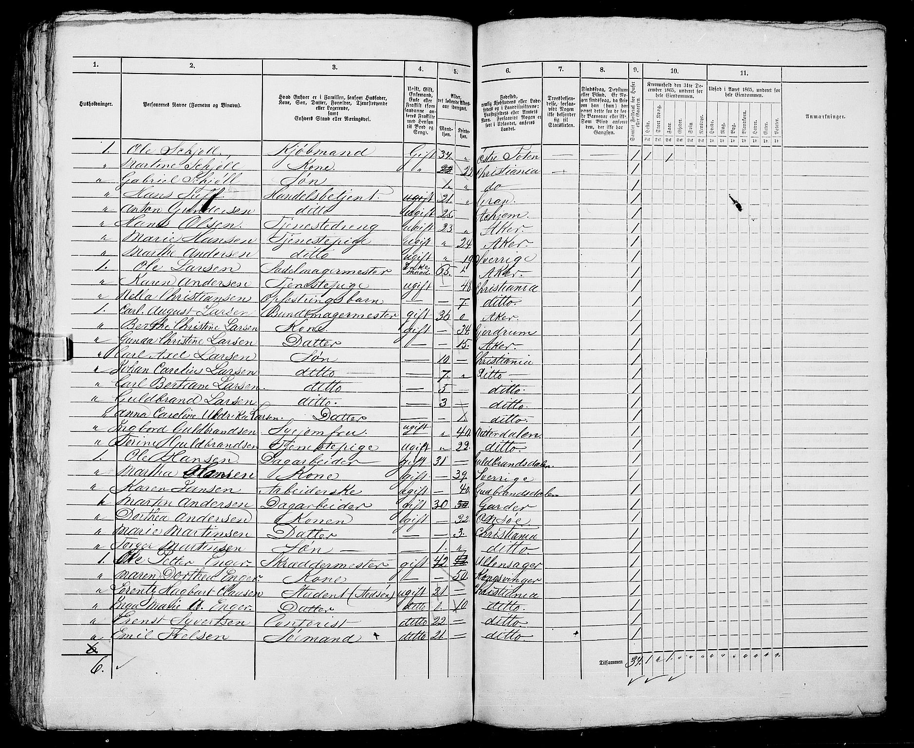 RA, 1865 census for Kristiania, 1865, p. 947
