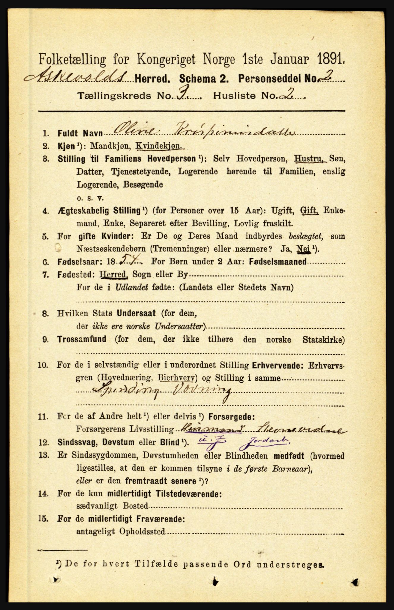 RA, 1891 census for 1428 Askvoll, 1891, p. 793