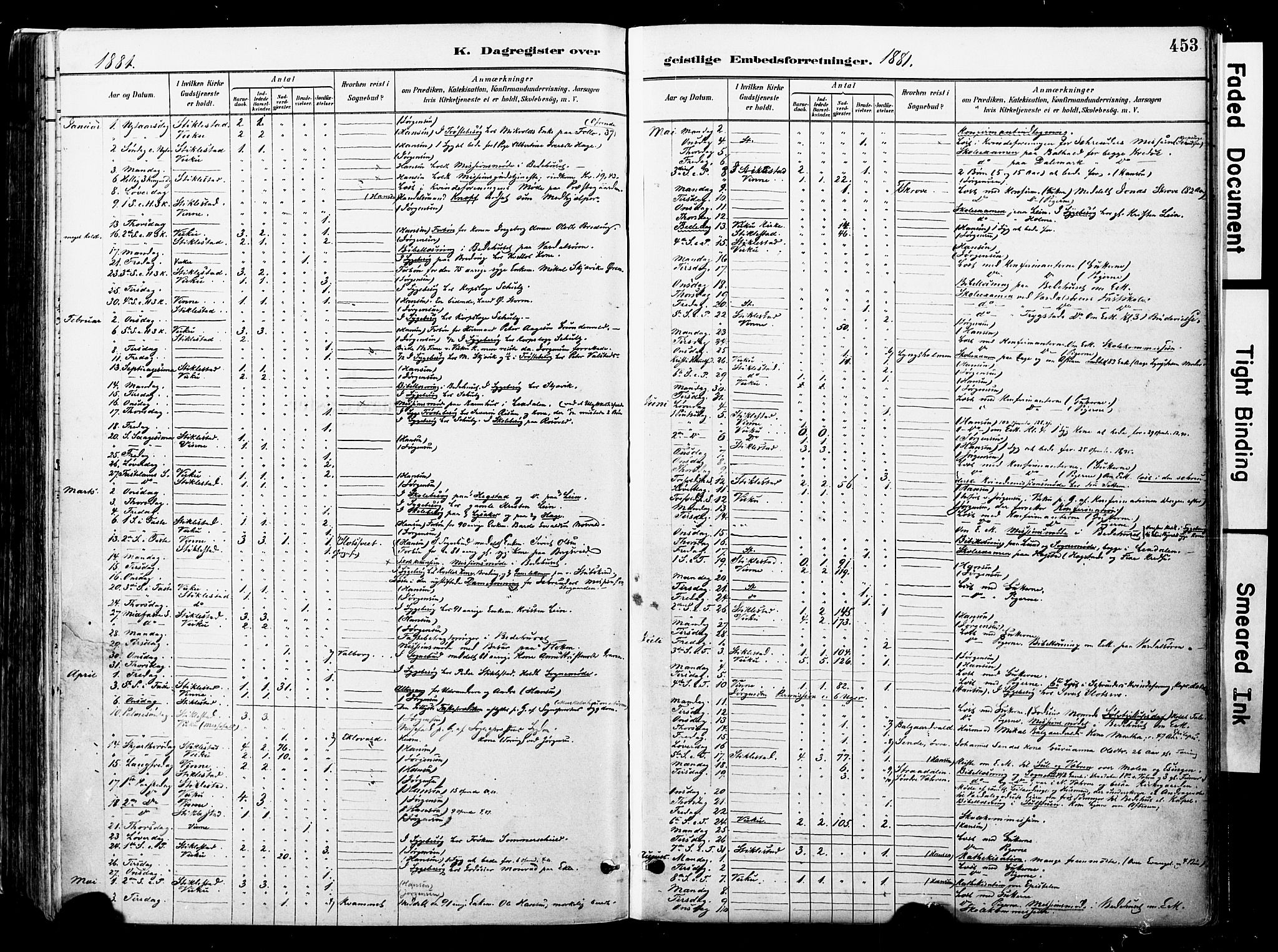 Ministerialprotokoller, klokkerbøker og fødselsregistre - Nord-Trøndelag, SAT/A-1458/723/L0244: Parish register (official) no. 723A13, 1881-1899, p. 453