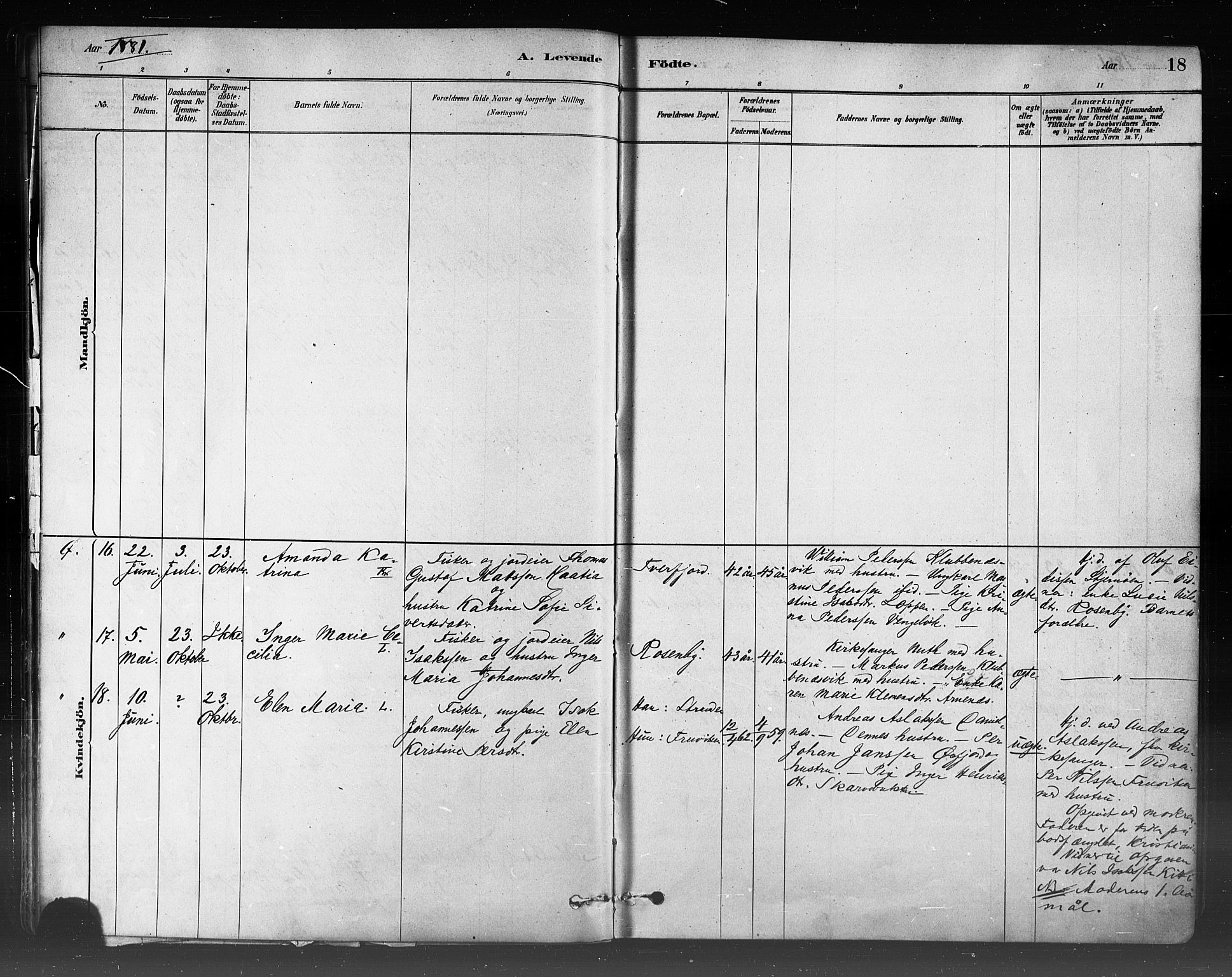 Loppa sokneprestkontor, SATØ/S-1339/H/Ha/L0006kirke: Parish register (official) no. 6, 1879-1895, p. 18
