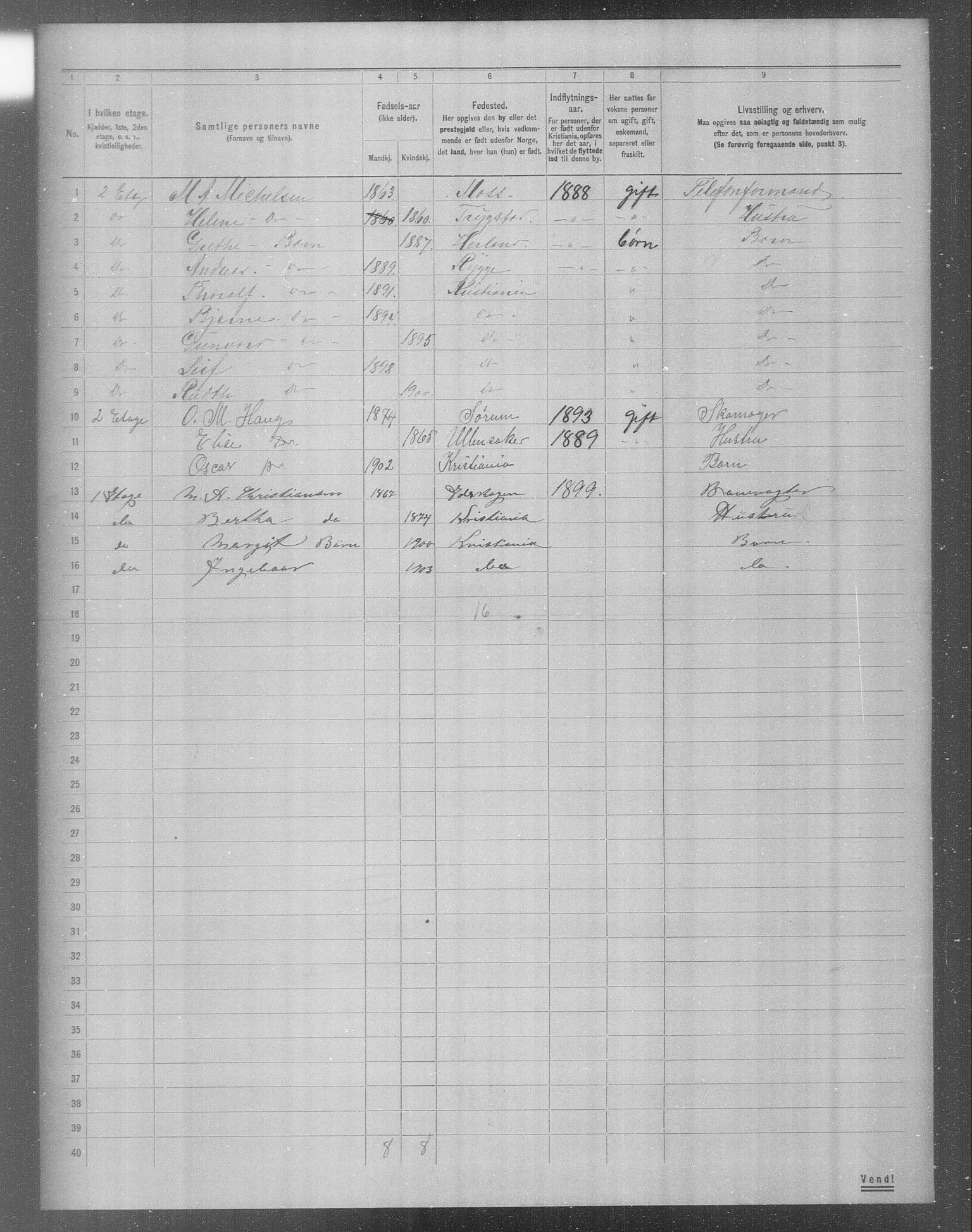 OBA, Municipal Census 1904 for Kristiania, 1904, p. 14527