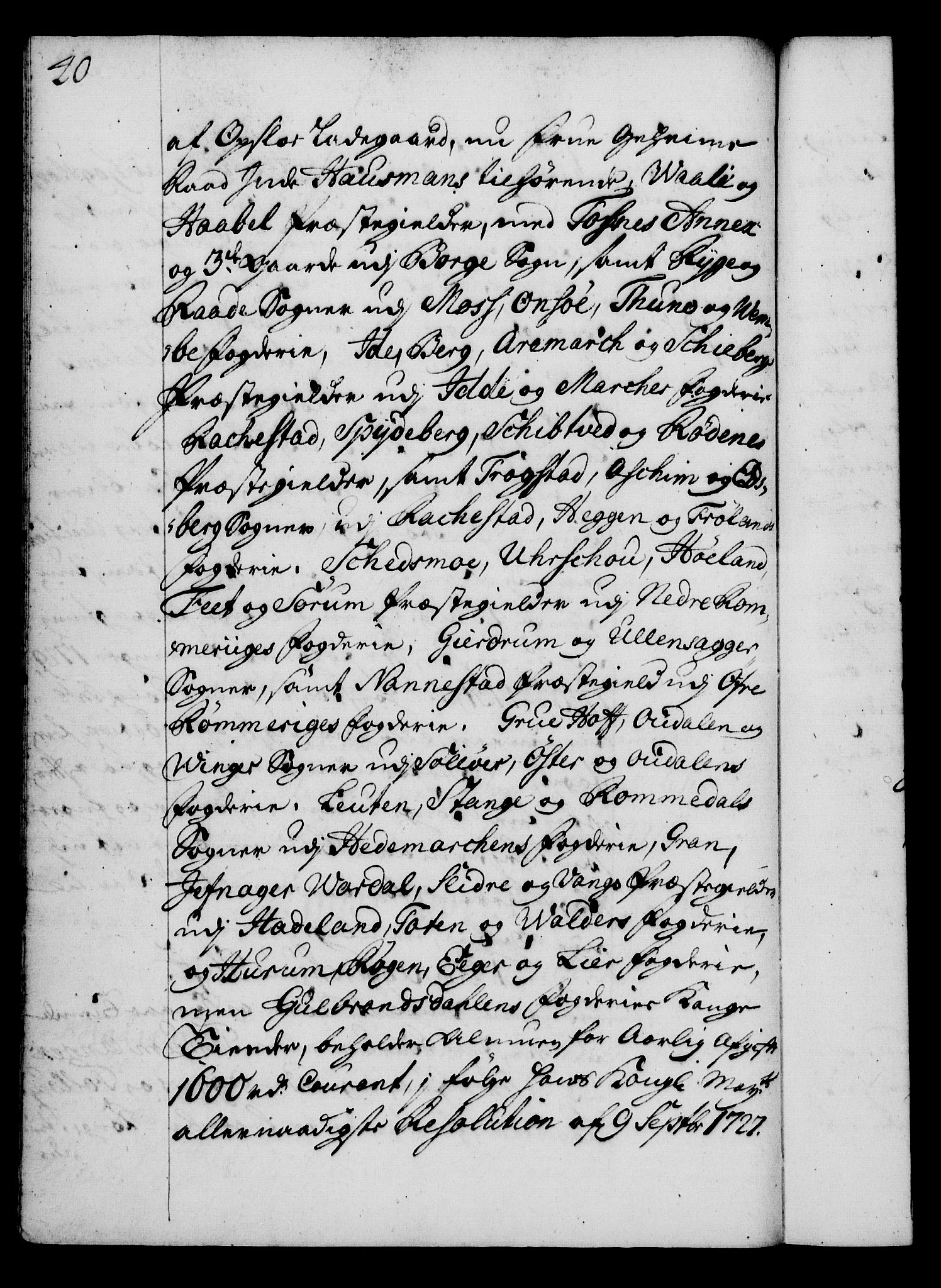 Rentekammeret, Kammerkanselliet, RA/EA-3111/G/Gg/Gga/L0003: Norsk ekspedisjonsprotokoll med register (merket RK 53.3), 1727-1734, p. 40