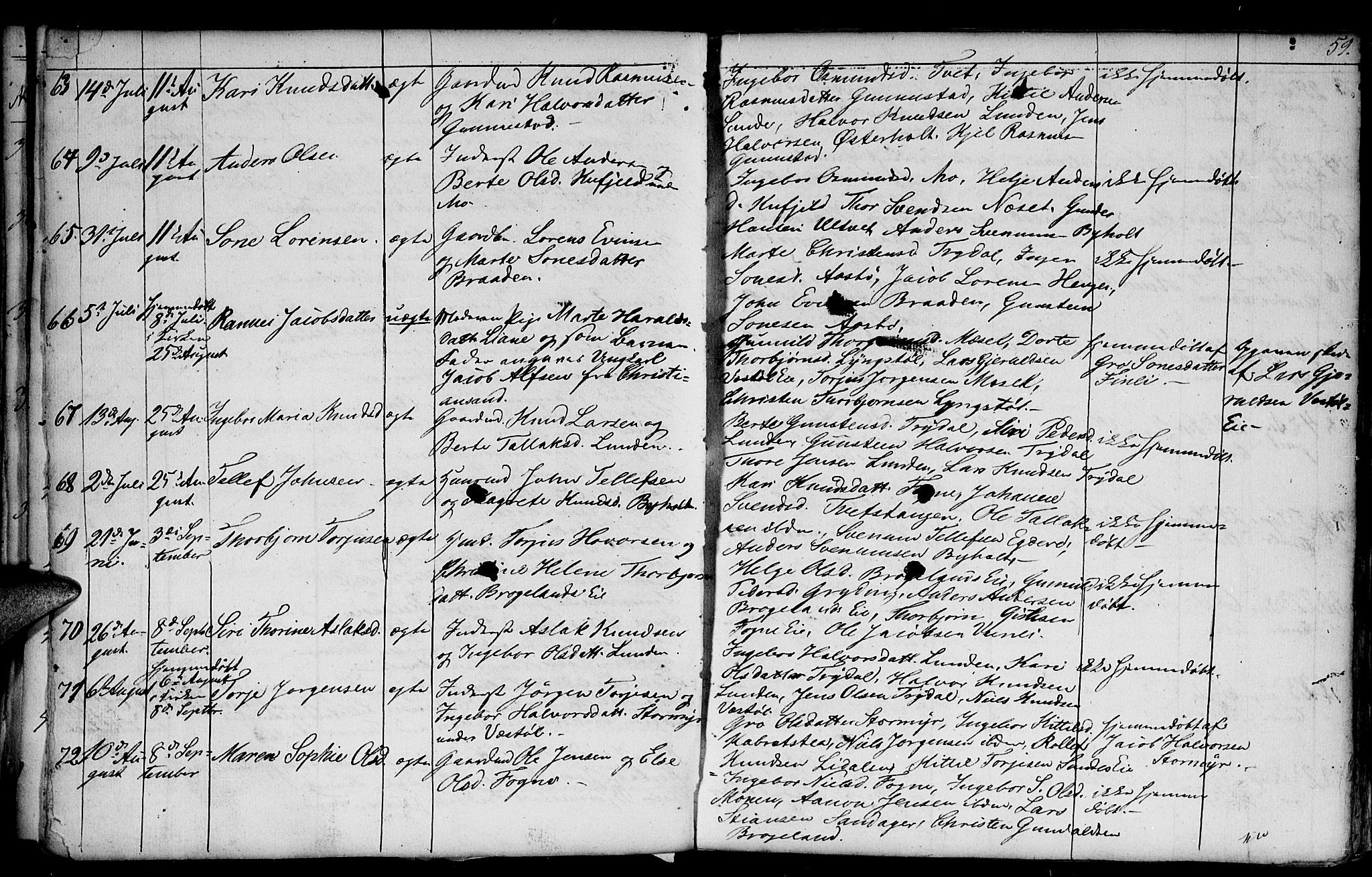 Gjerstad sokneprestkontor, AV/SAK-1111-0014/F/Fb/Fba/L0004: Parish register (copy) no. B 4, 1845-1853, p. 59