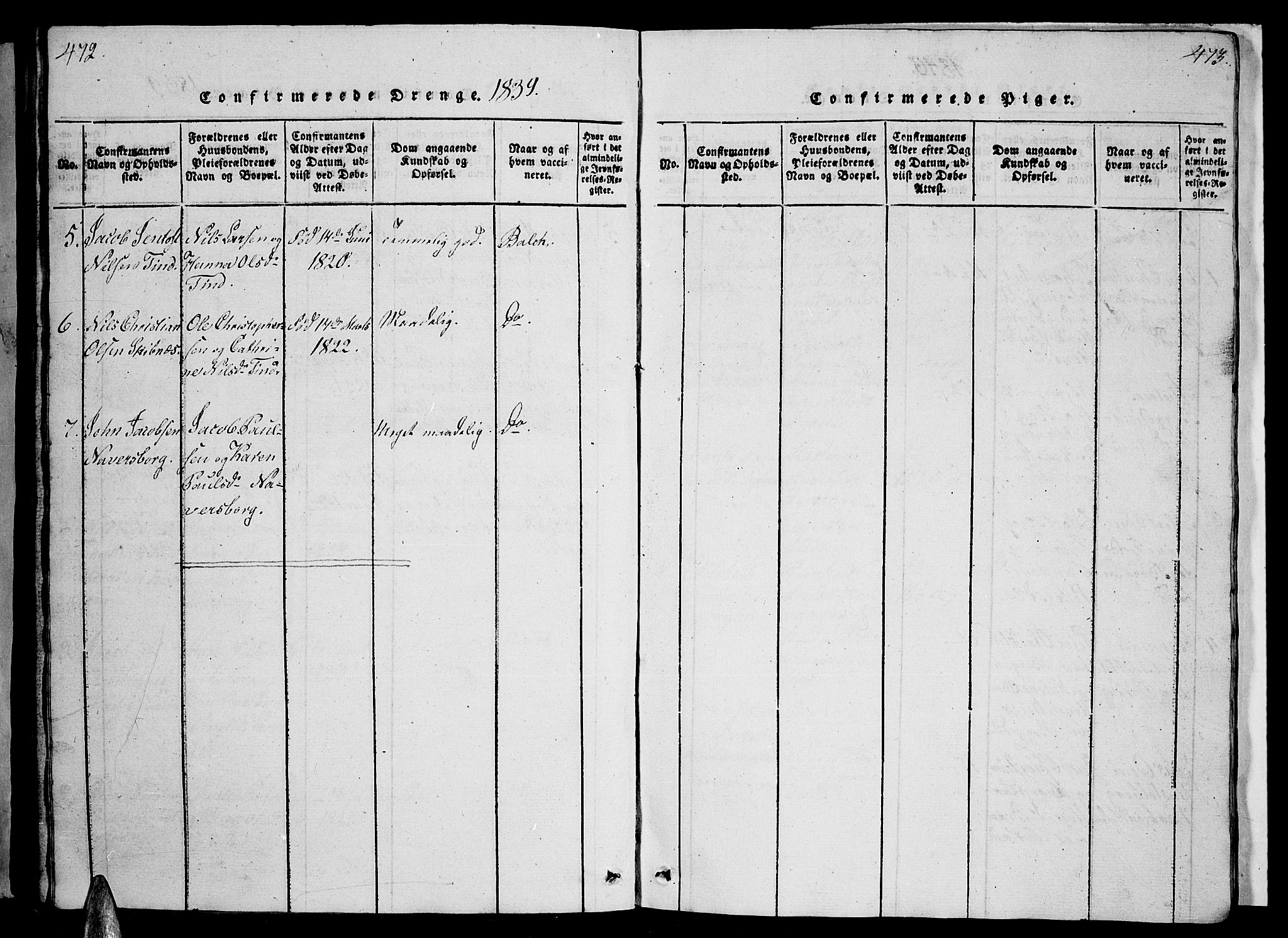 Ministerialprotokoller, klokkerbøker og fødselsregistre - Nordland, AV/SAT-A-1459/893/L1346: Parish register (copy) no. 893C01, 1820-1858, p. 472-473